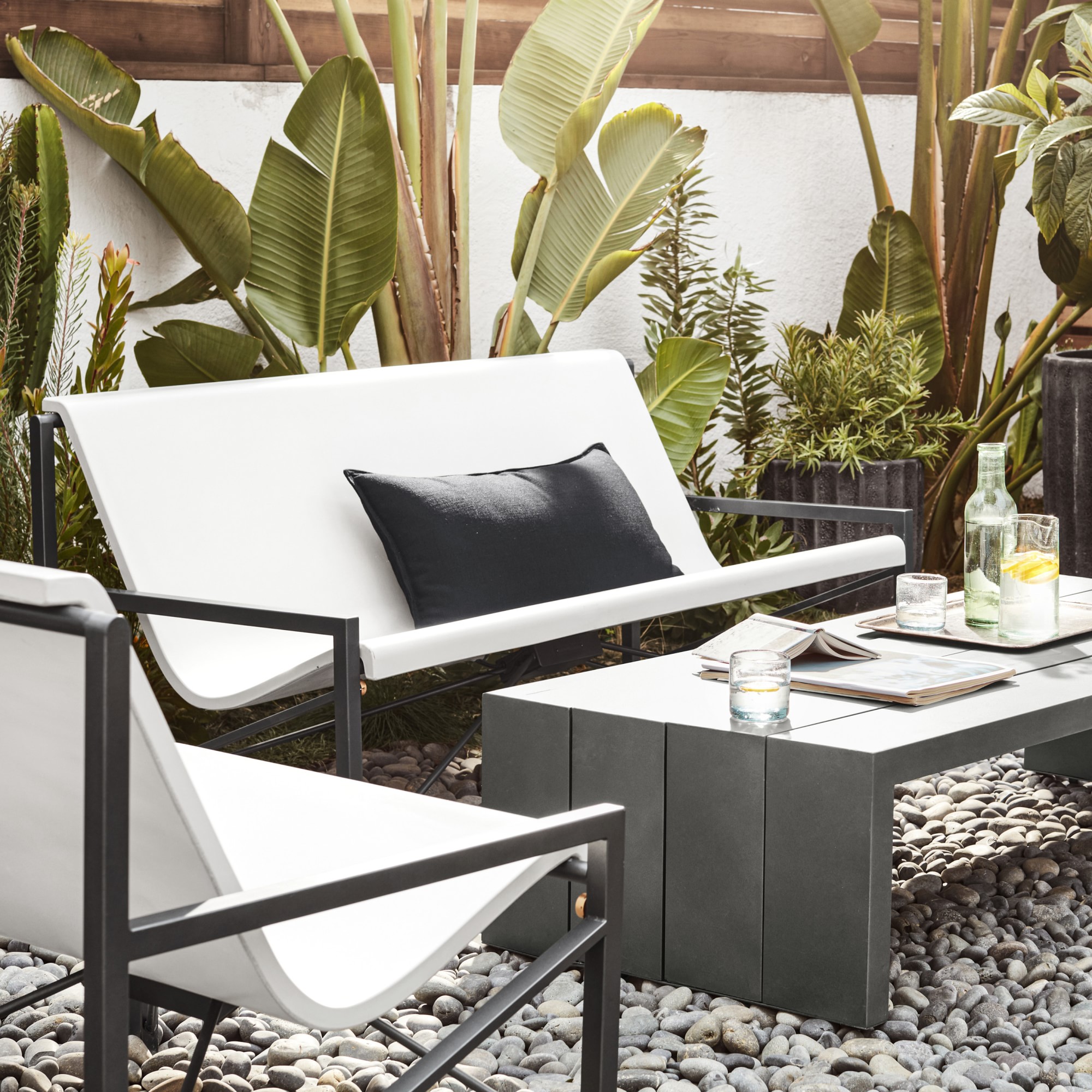 Larnaca Outdoor Slate Grey Metal Coffee Table (48