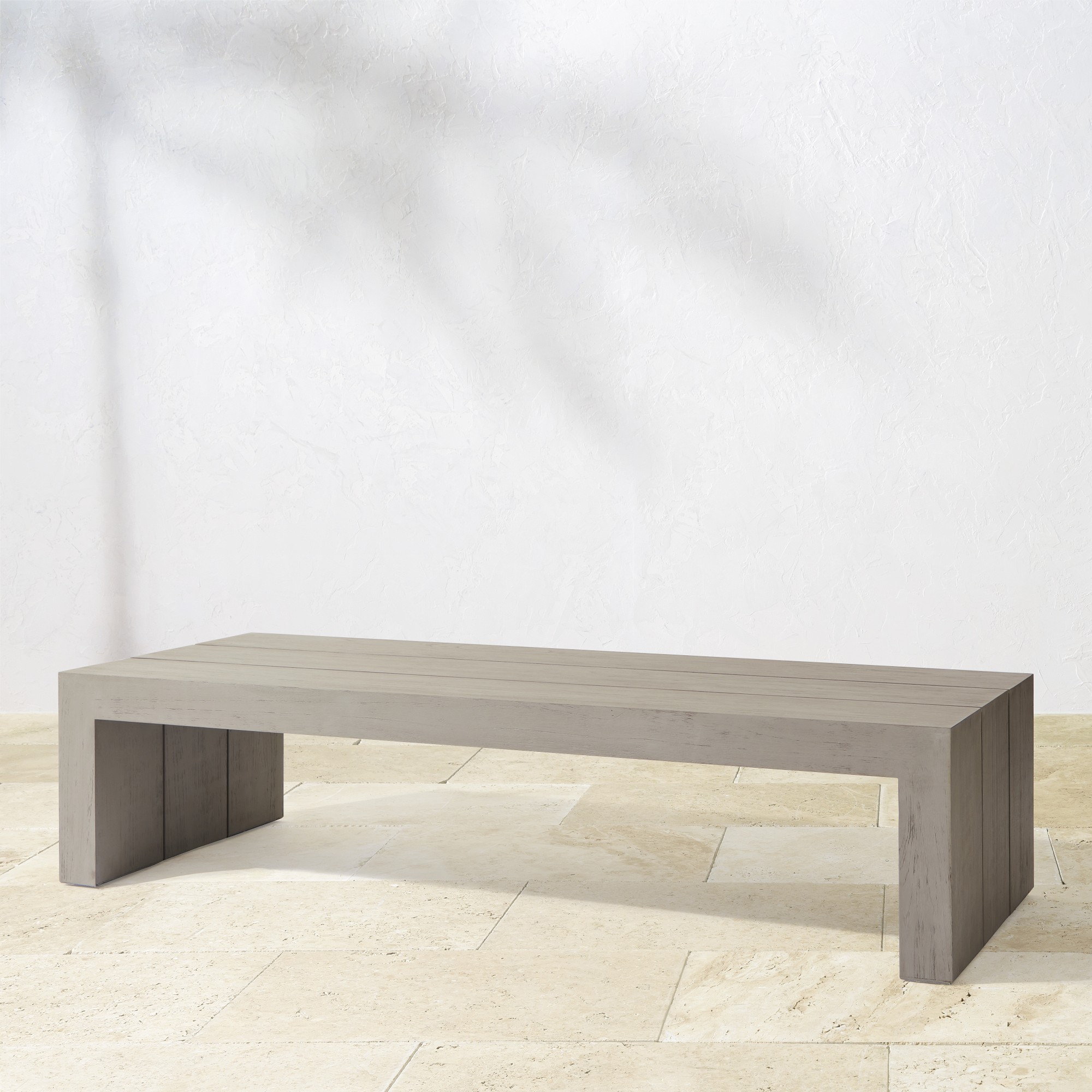 Larnaca Outdoor Grey Teak Rectangular Coffee Table (60