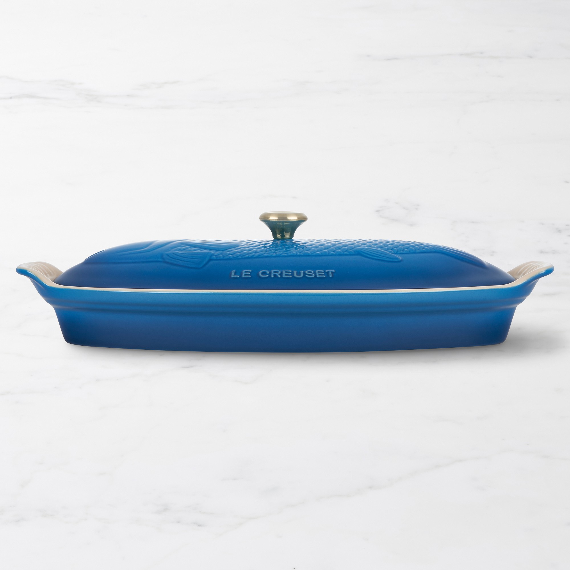 Le Creuset Stoneware Oval Fish Baker, 1 3/4 Qt.