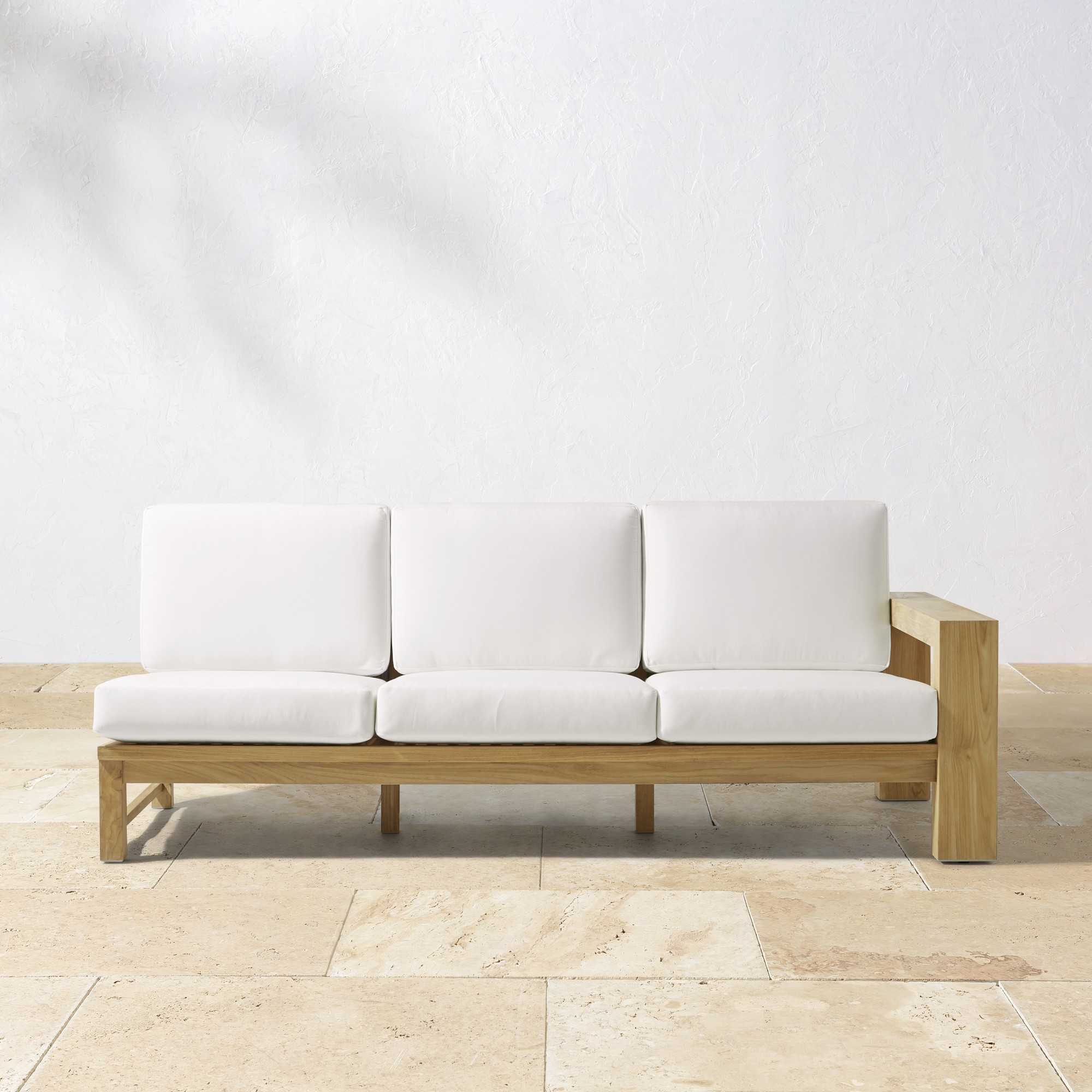 Larnaca Outdoor Natural Teak Customizable Sectional (62
