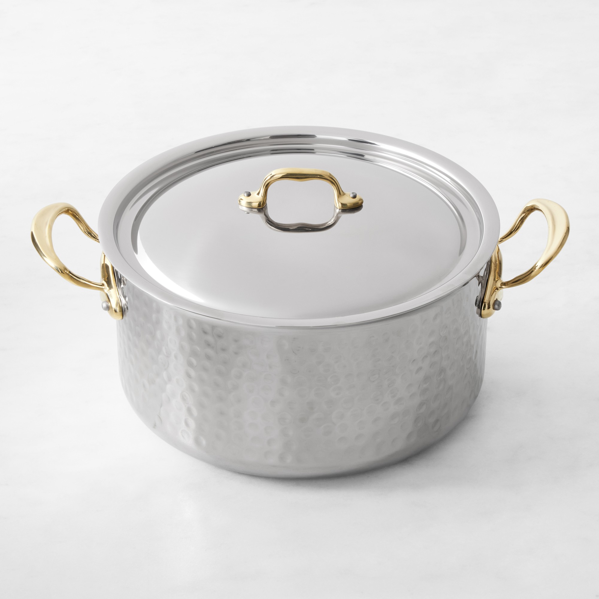 Mauviel M'Elite B Hammered Stainless-Steel Dutch Oven
