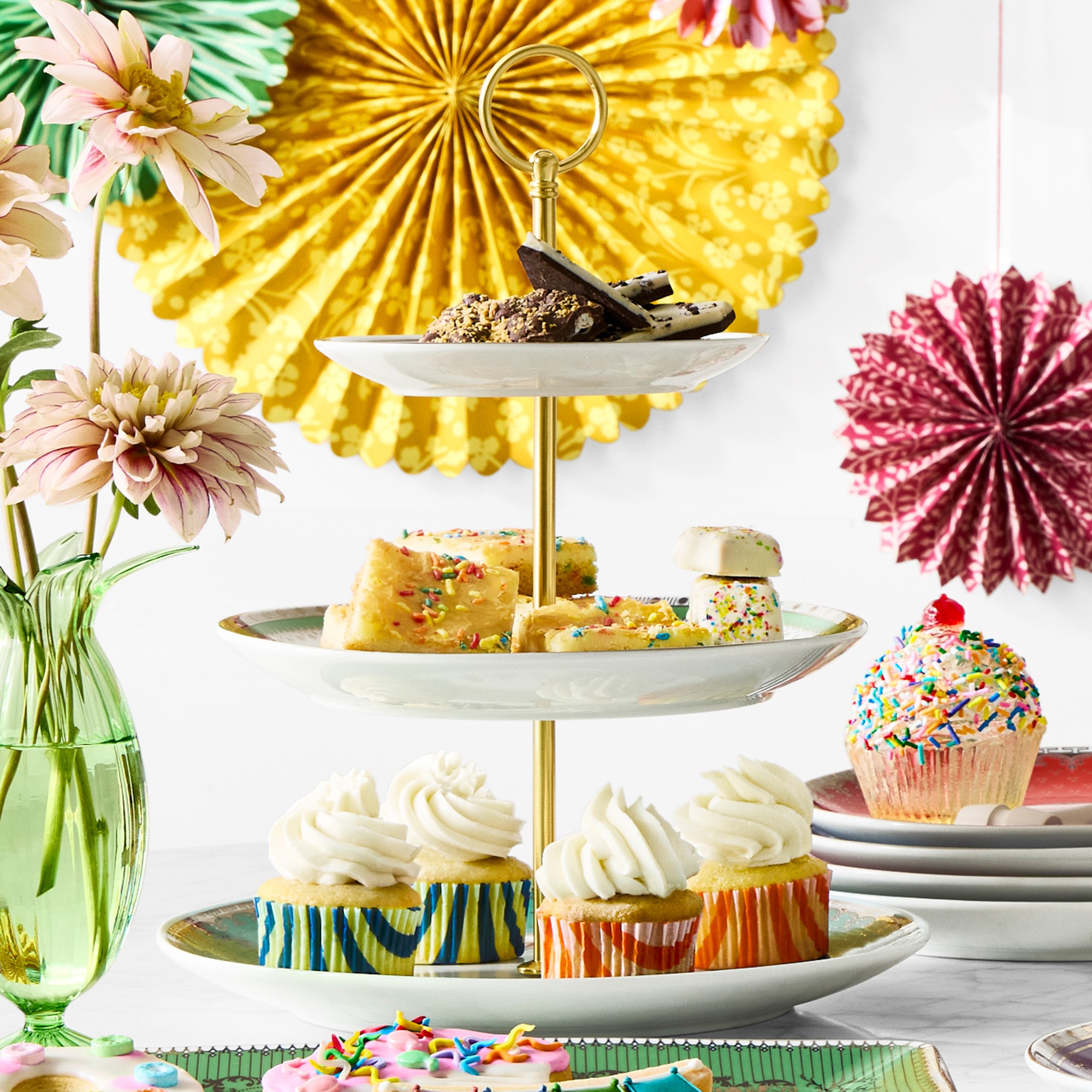 Pastel Floral Glass Bud Vases, Set of 3