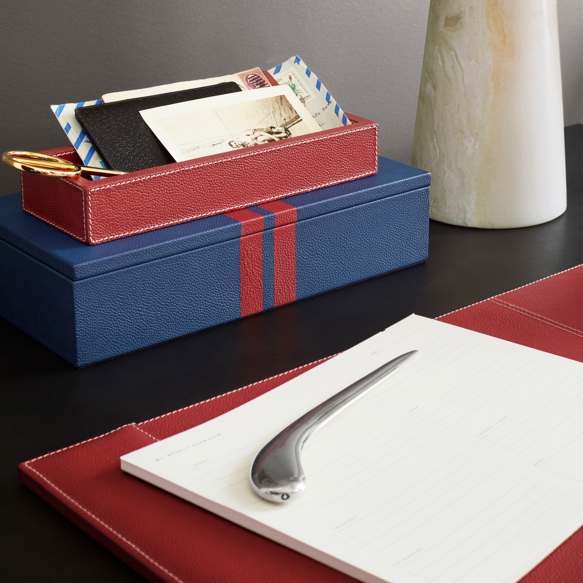 THE GEORGE x Williams Sonoma Home Leather Wrapped Boxes