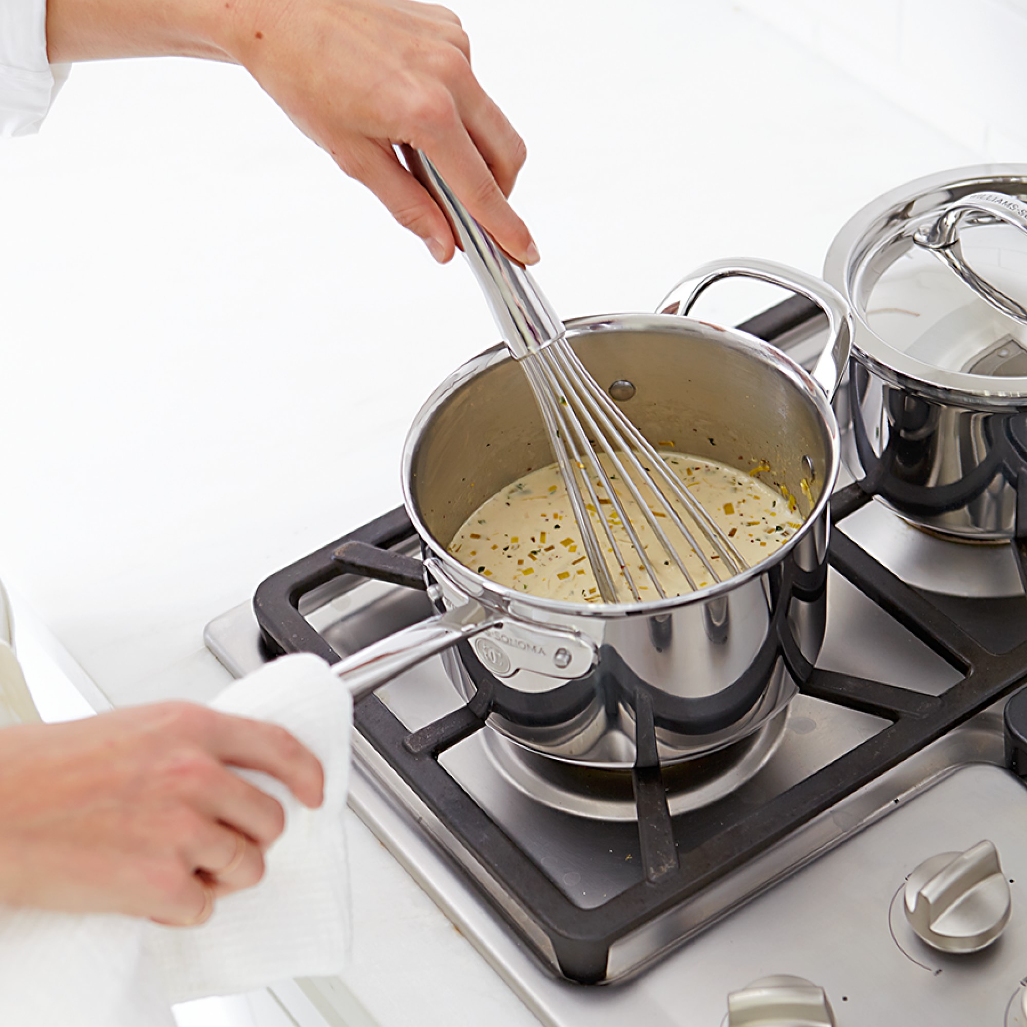 Williams Sonoma Signature Thermo-Clad™ Stainless-Steel Saucepan