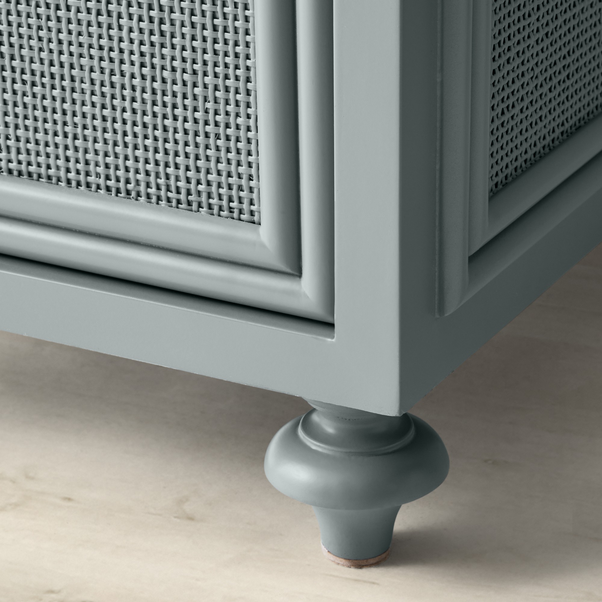 Sylvie Cane 1-Drawer Cabinet Nightstand (18”)