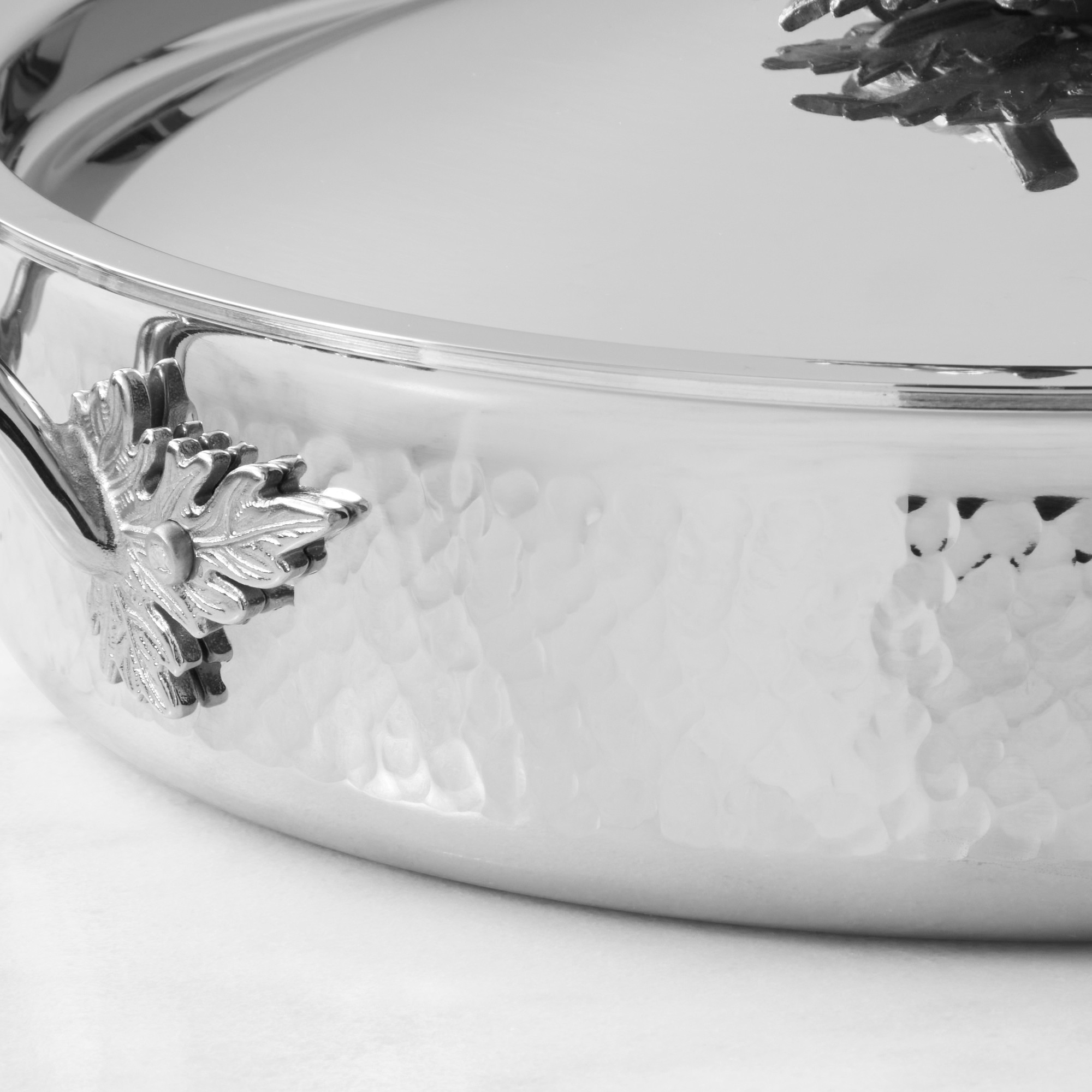 Ruffoni Opus Prima Hammered Stainless-Steel Sauté Pan with Garlic Knob, 3 1/2-Qt.