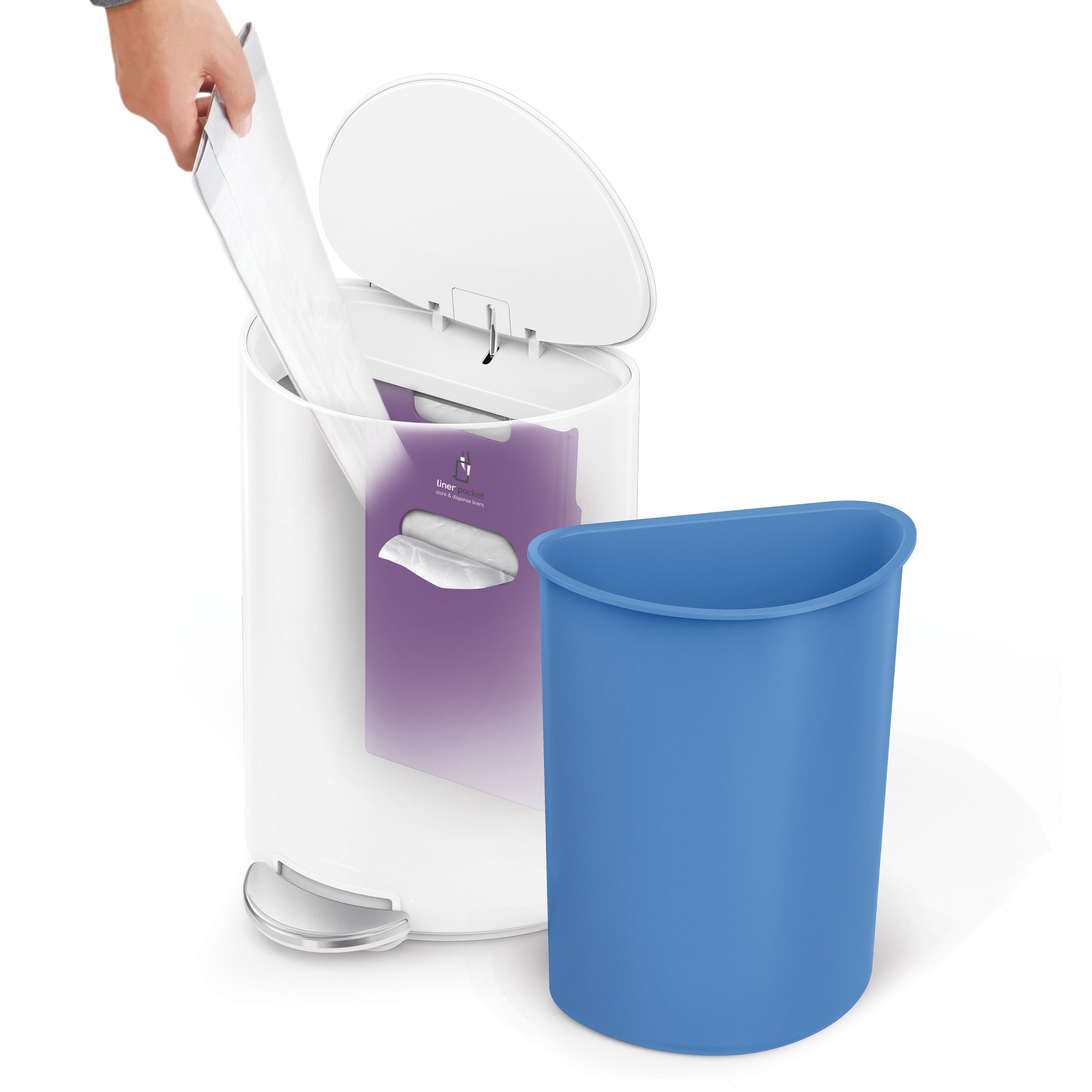 simplehuman™ 6L Semi Round Step Trash Can