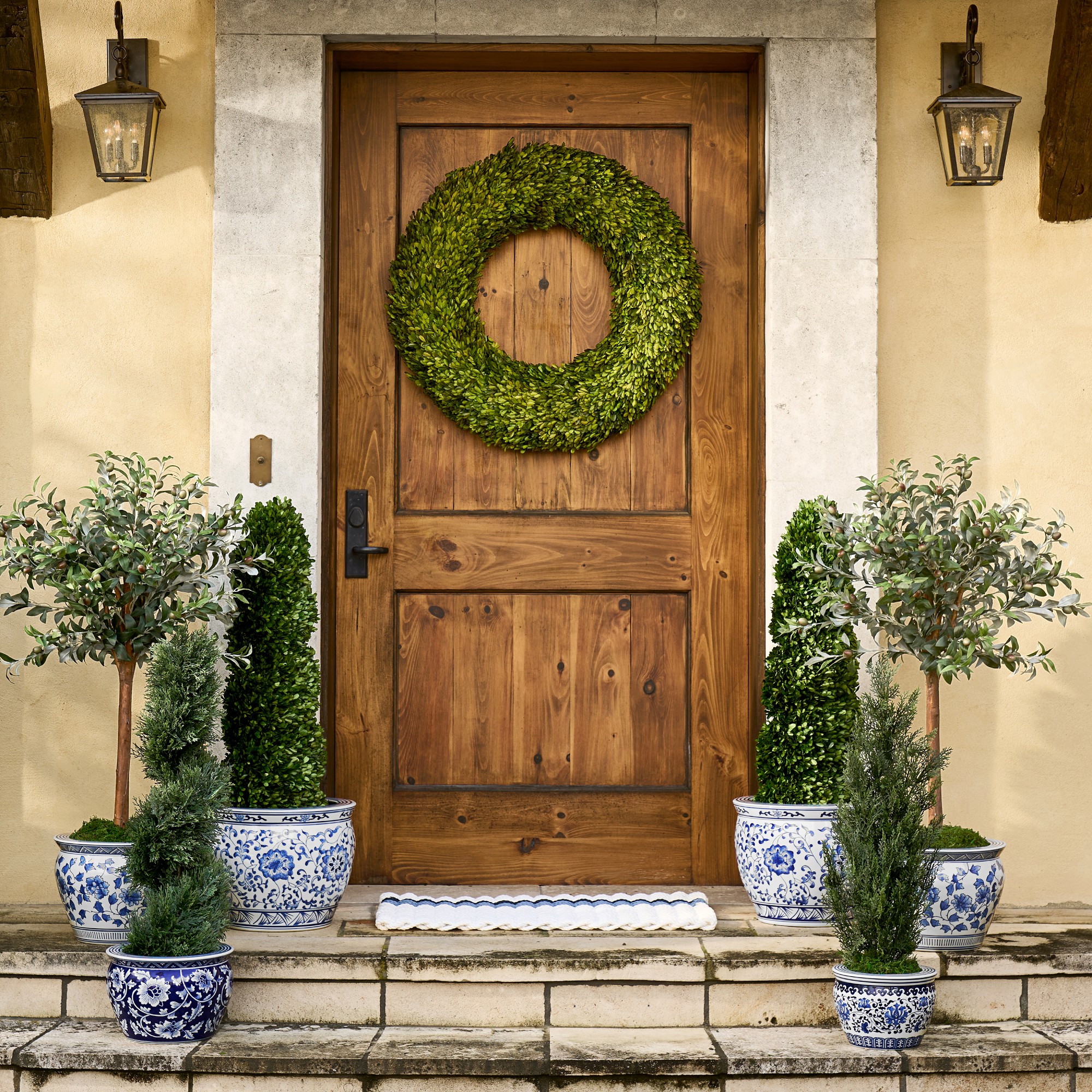 Spiral Faux Cedar Topiary in Plastic Pot, 3'-6'
