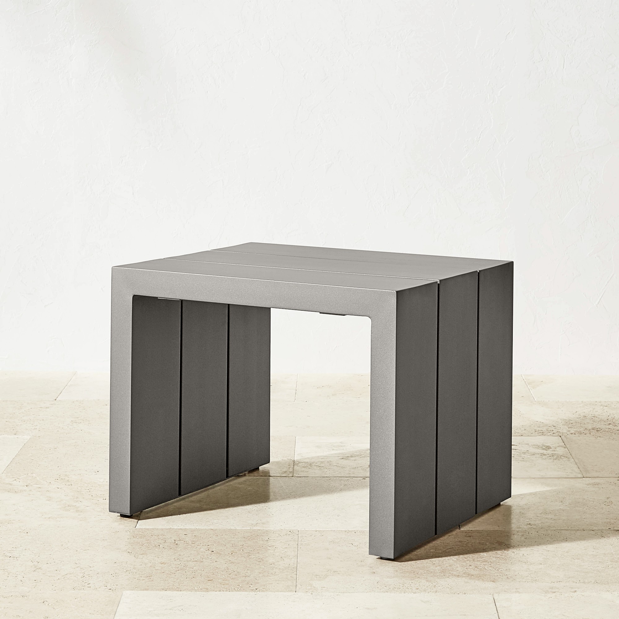 Larnaca Slate Grey Metal Outdoor Side Table (24