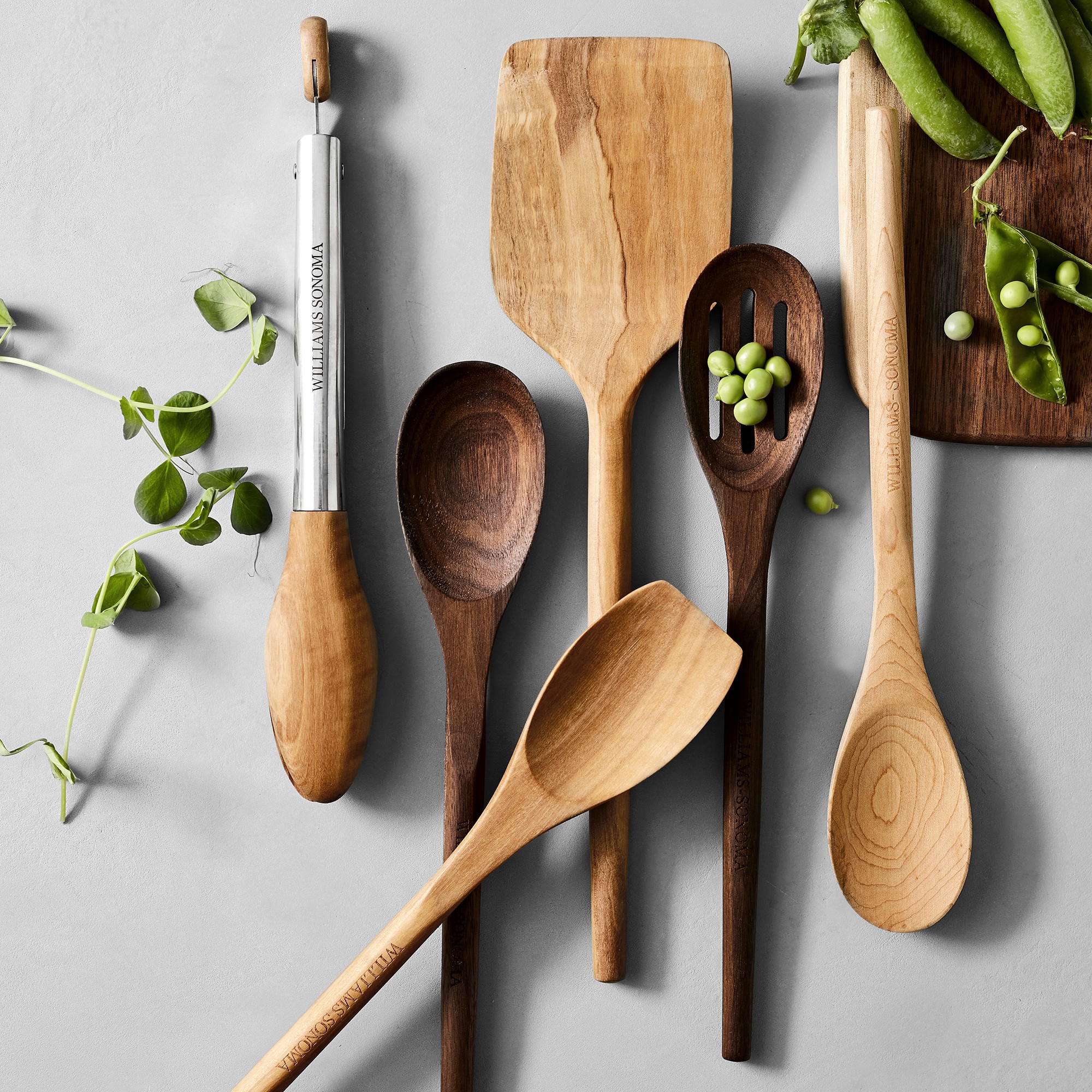 Williams Sonoma Walnut Wood Spoons, Set of 4