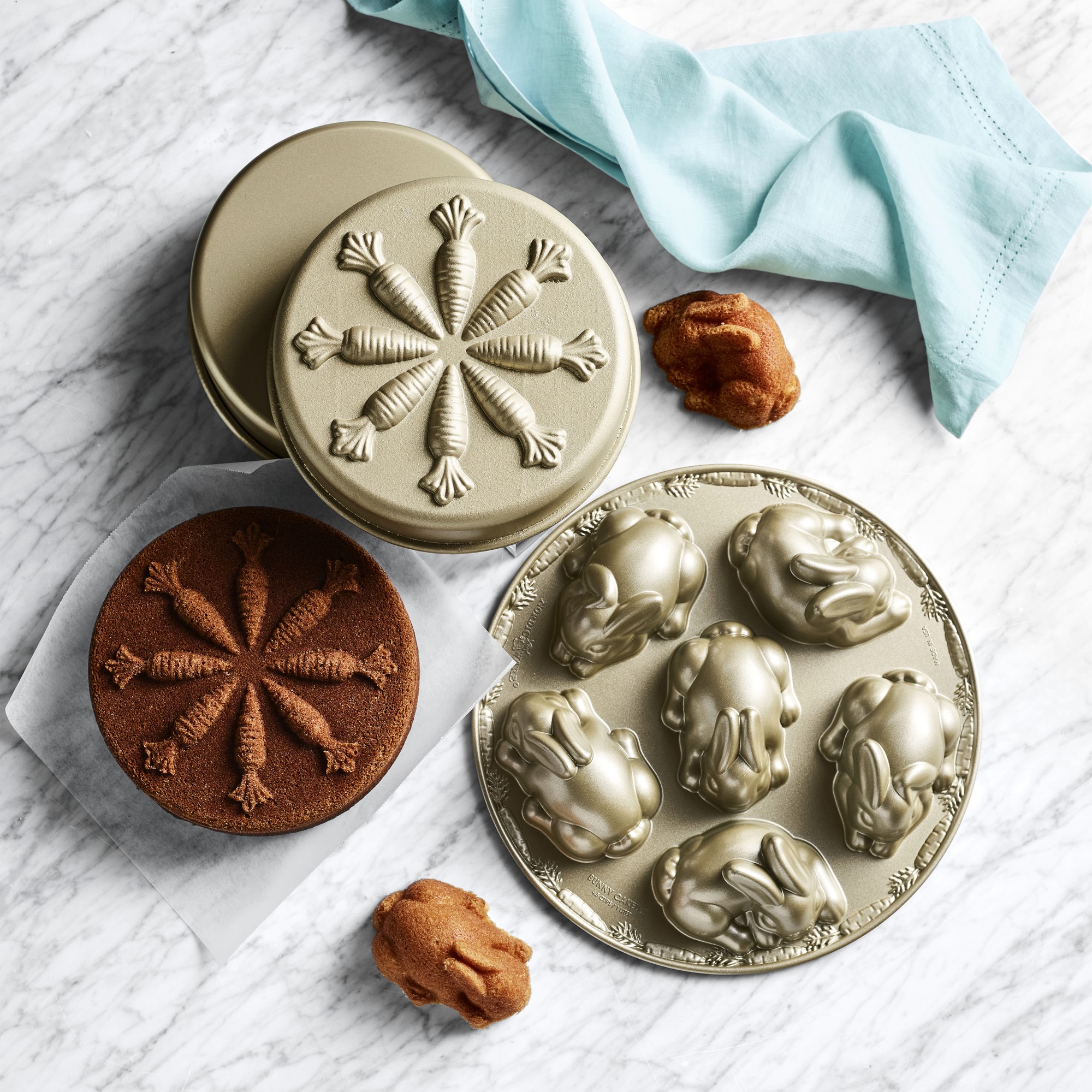 Nordic Ware Nonstick Cast Aluminum Mini Bunny Cakelet Pan