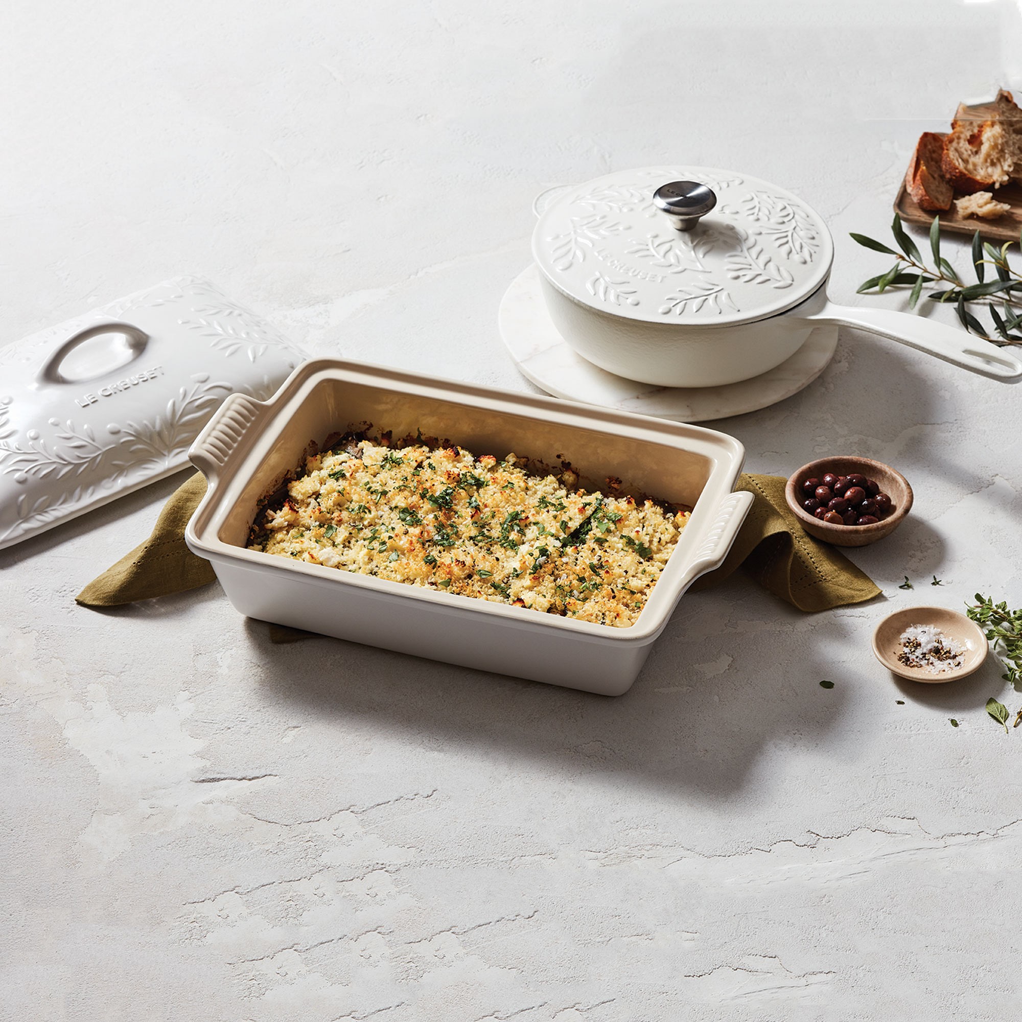 Le Creuset Olive Branch Enameled Cast Iron Saucier, 2 1/4-Qt.