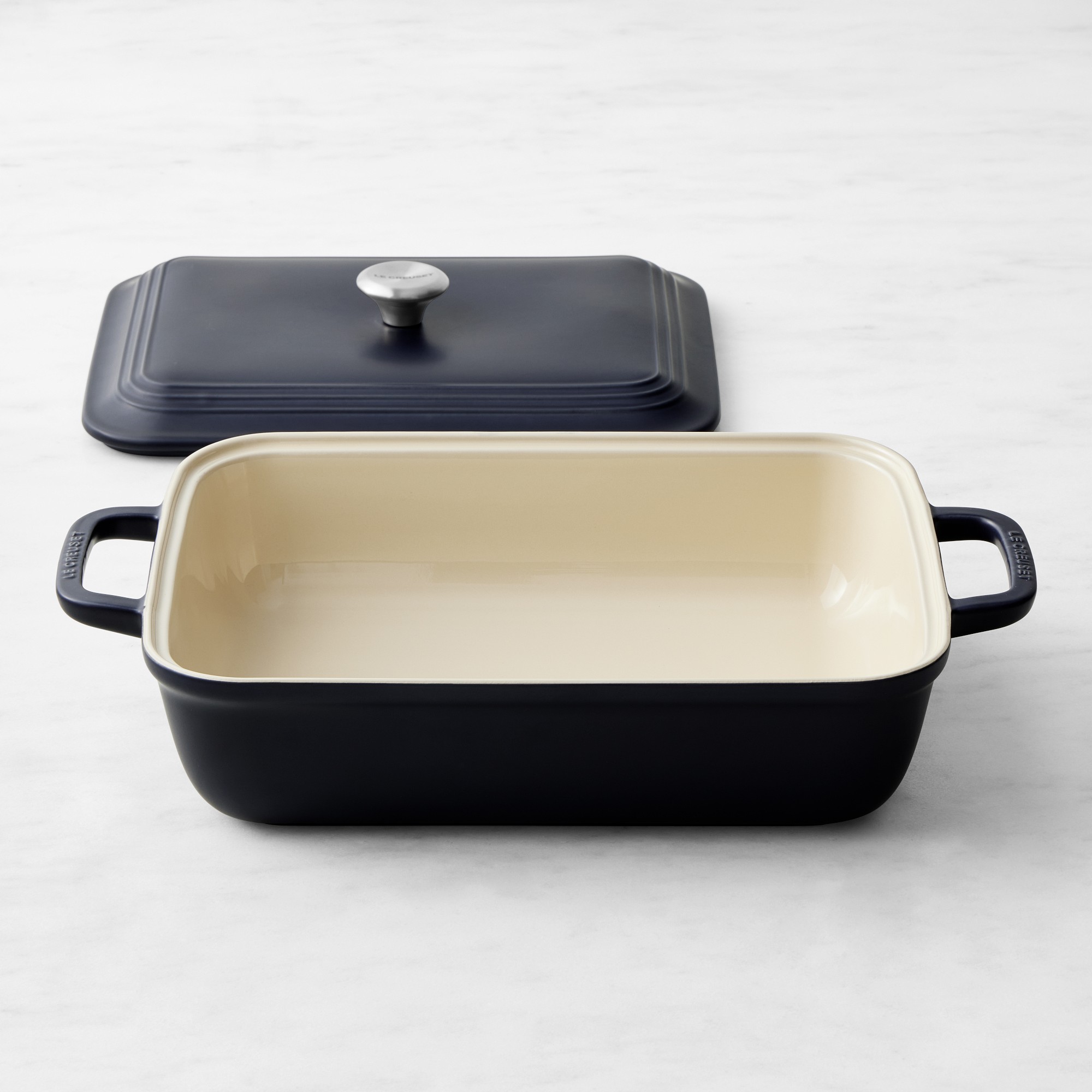 Le Creuset San Francisco Stoneware Rectangular Covered Baker, 4-Qt.