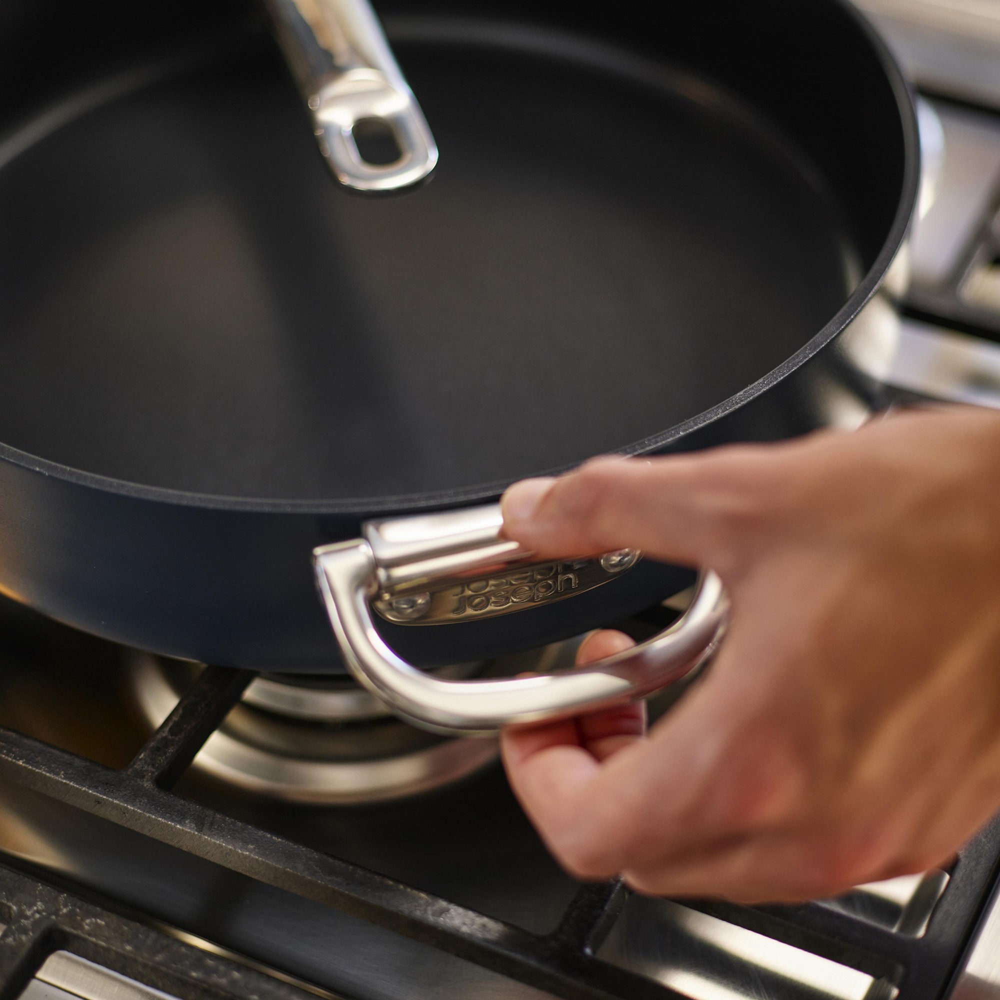 Joseph Joseph Ceramic Nonstick Space-Saving 10-Piece Cookware Set with Folding Handles