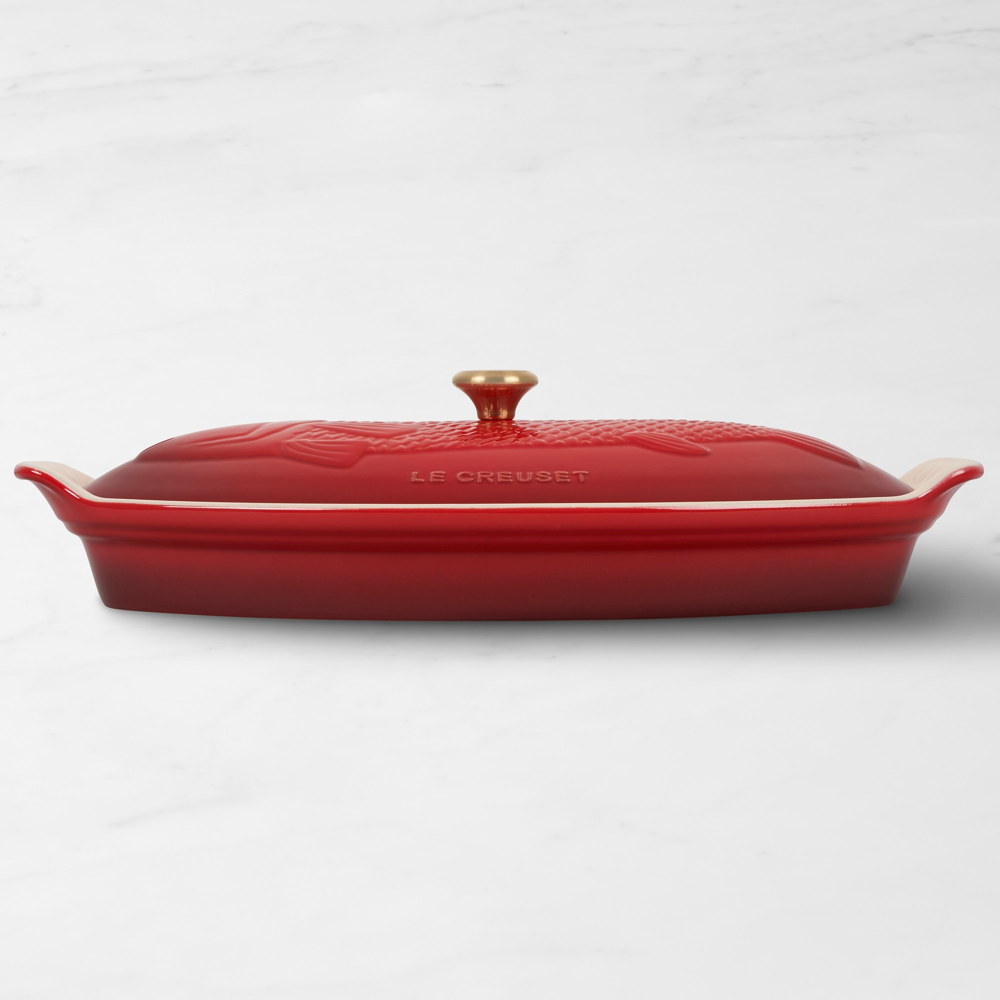 Le Creuset Stoneware Oval Fish Baker, 1 3/4 Qt.