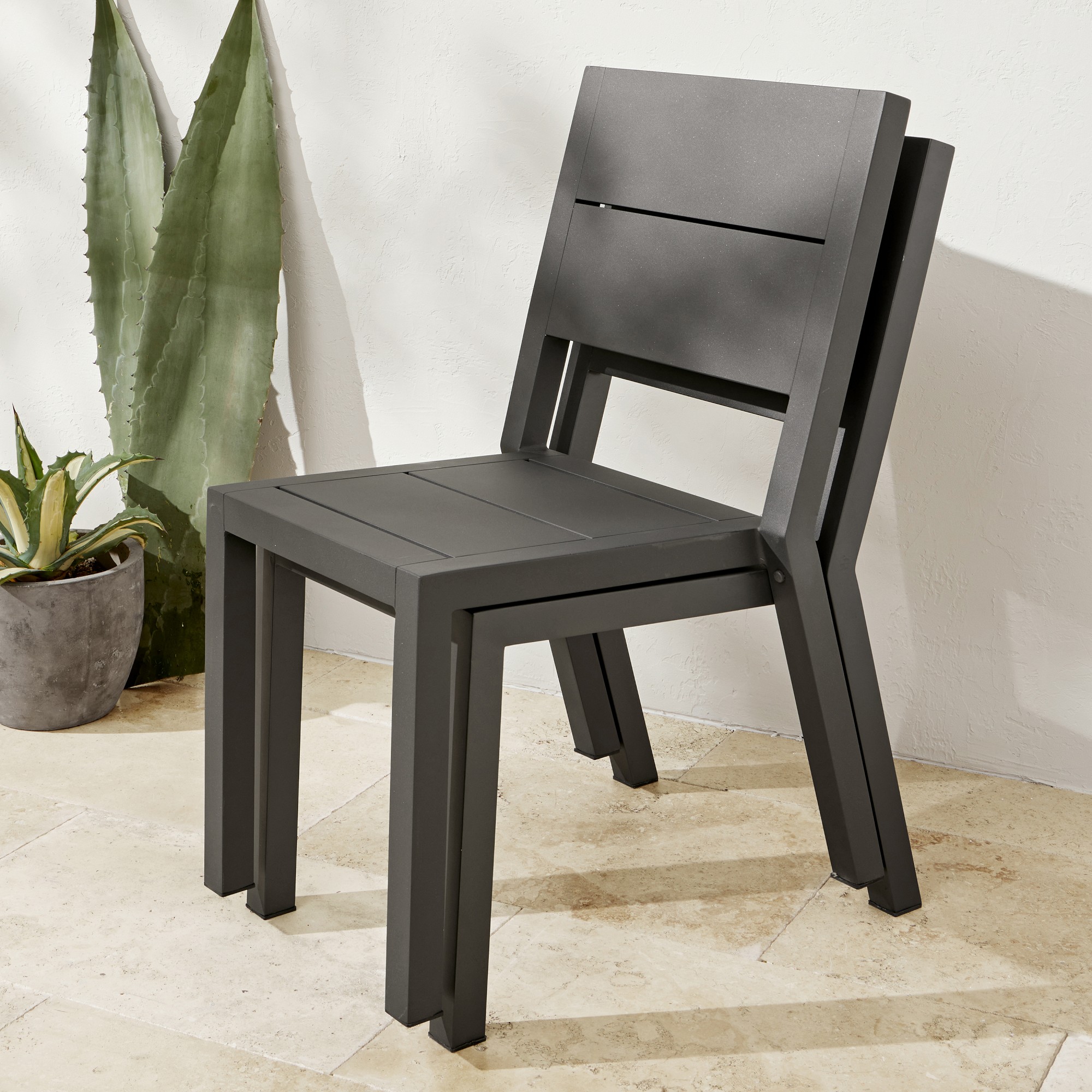 Larnaca Metal Stacking Dining Chair