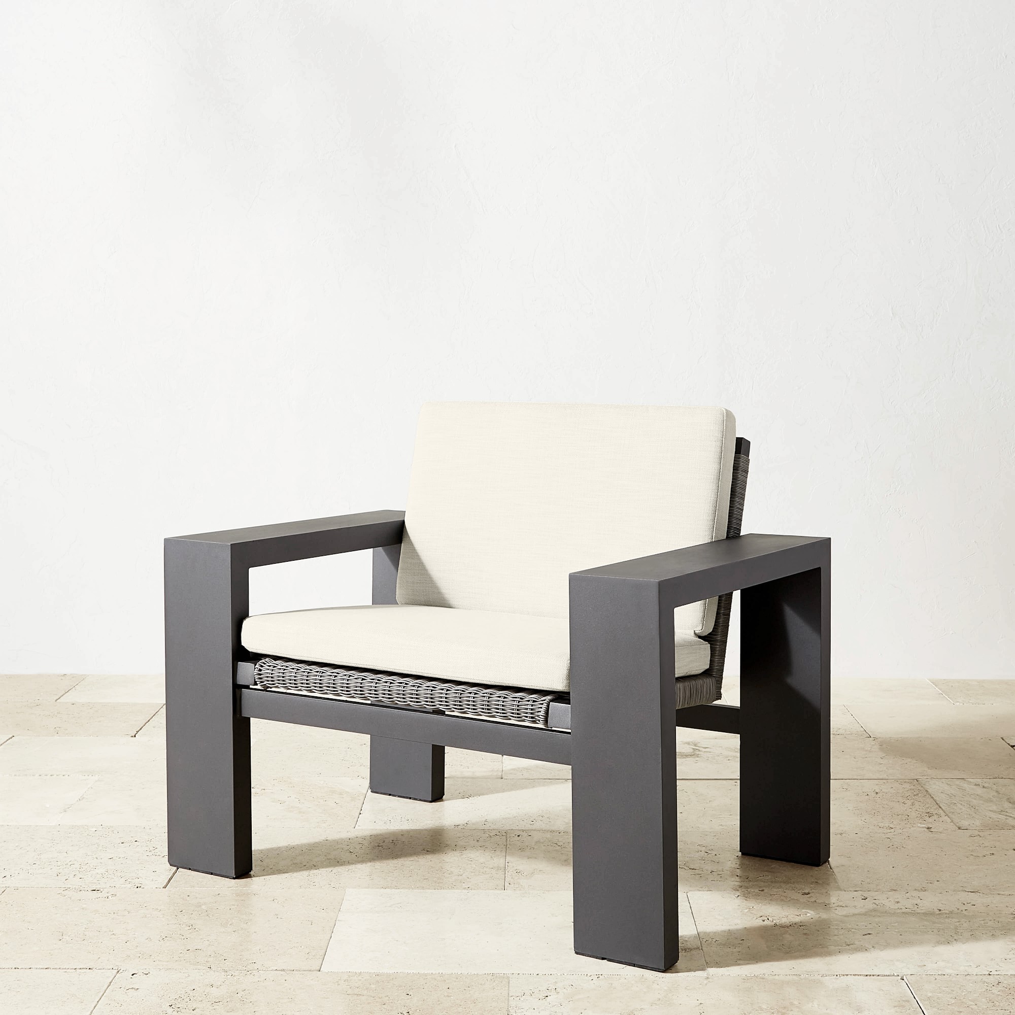 Larnaca Outdoor Slate Grey Metal x All-Weather Weave Club Chair