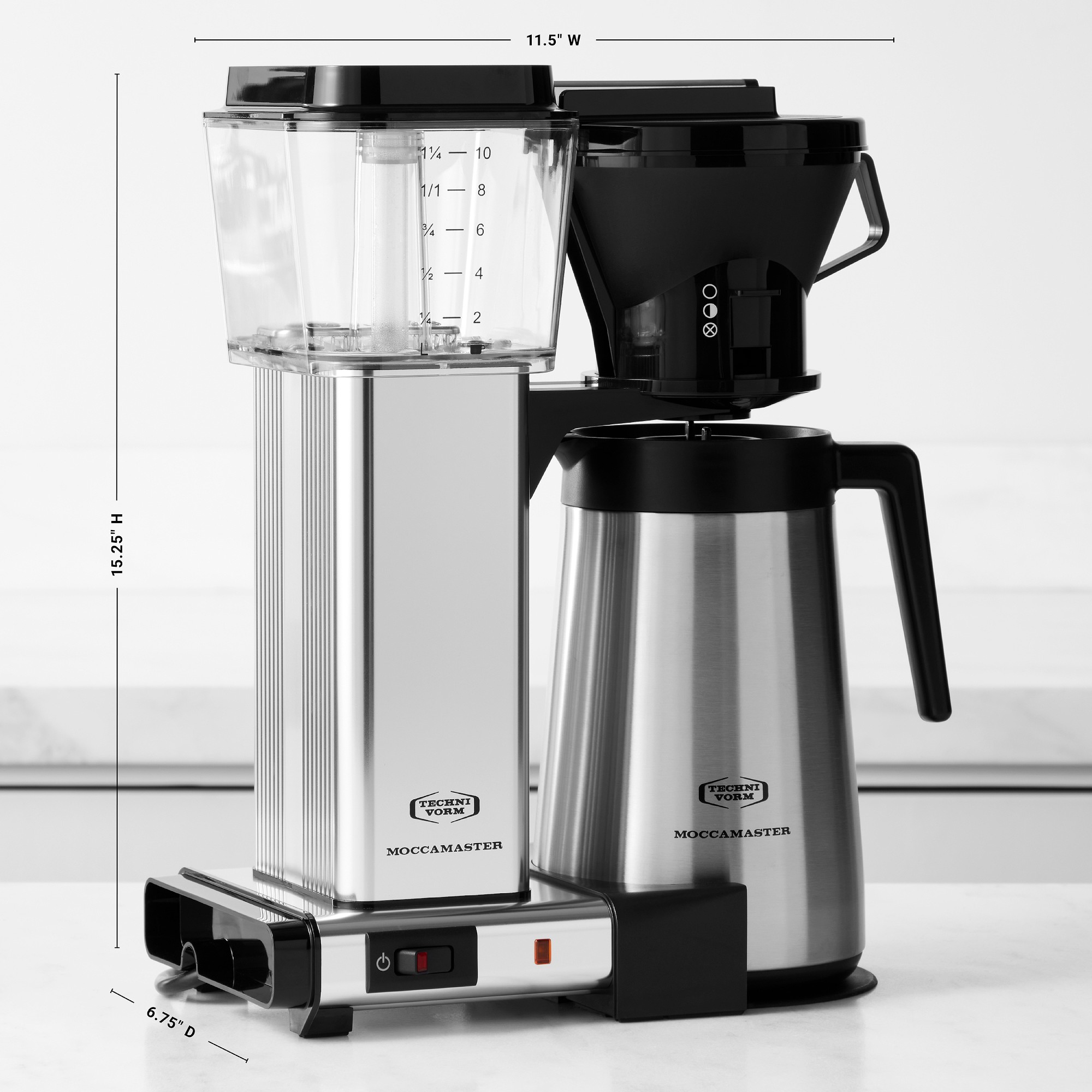 Moccamaster by Technivorm KBT Manual Drip Stop Coffee Maker with Thermal Carafe