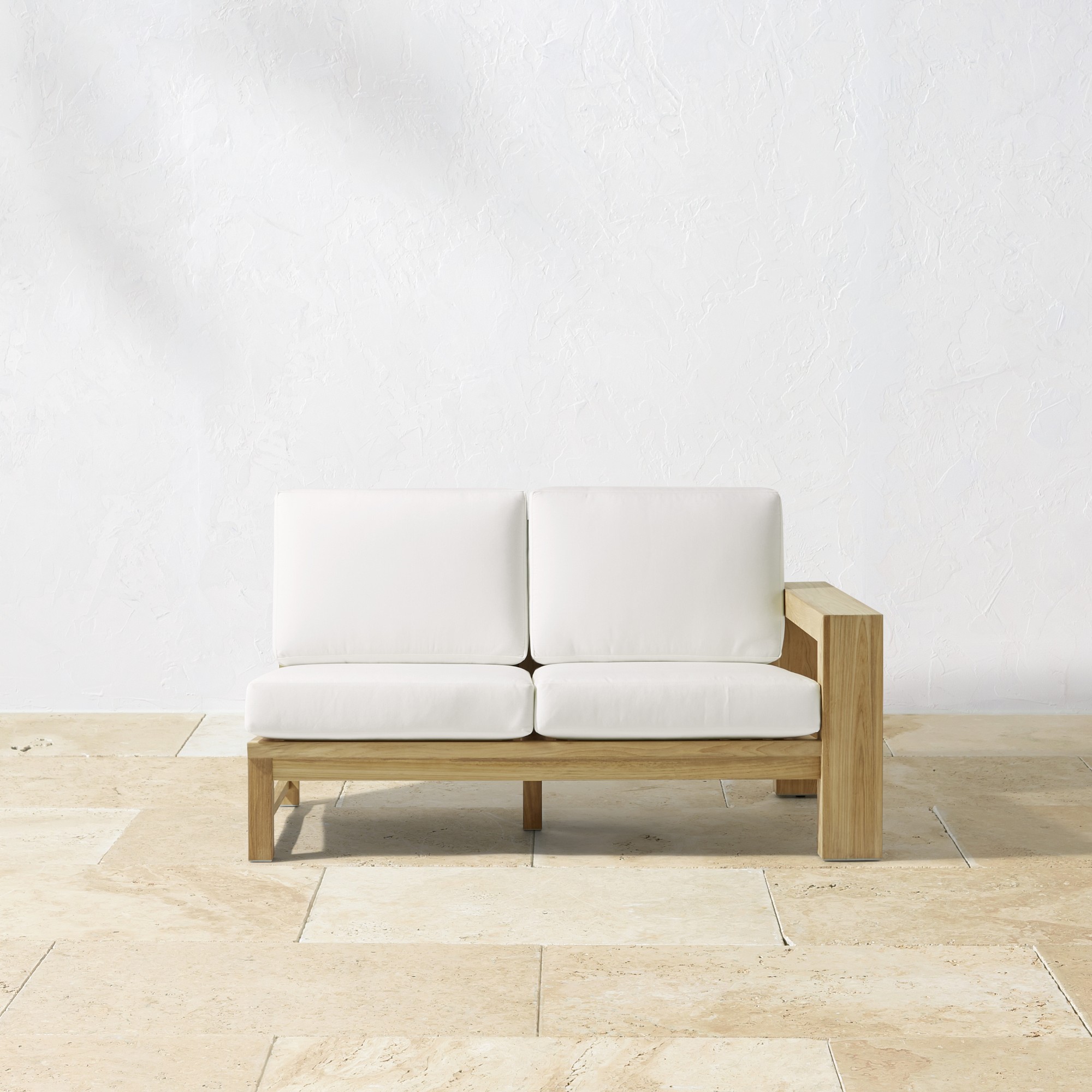 Larnaca Outdoor Natural Teak Customizable Sectional (62