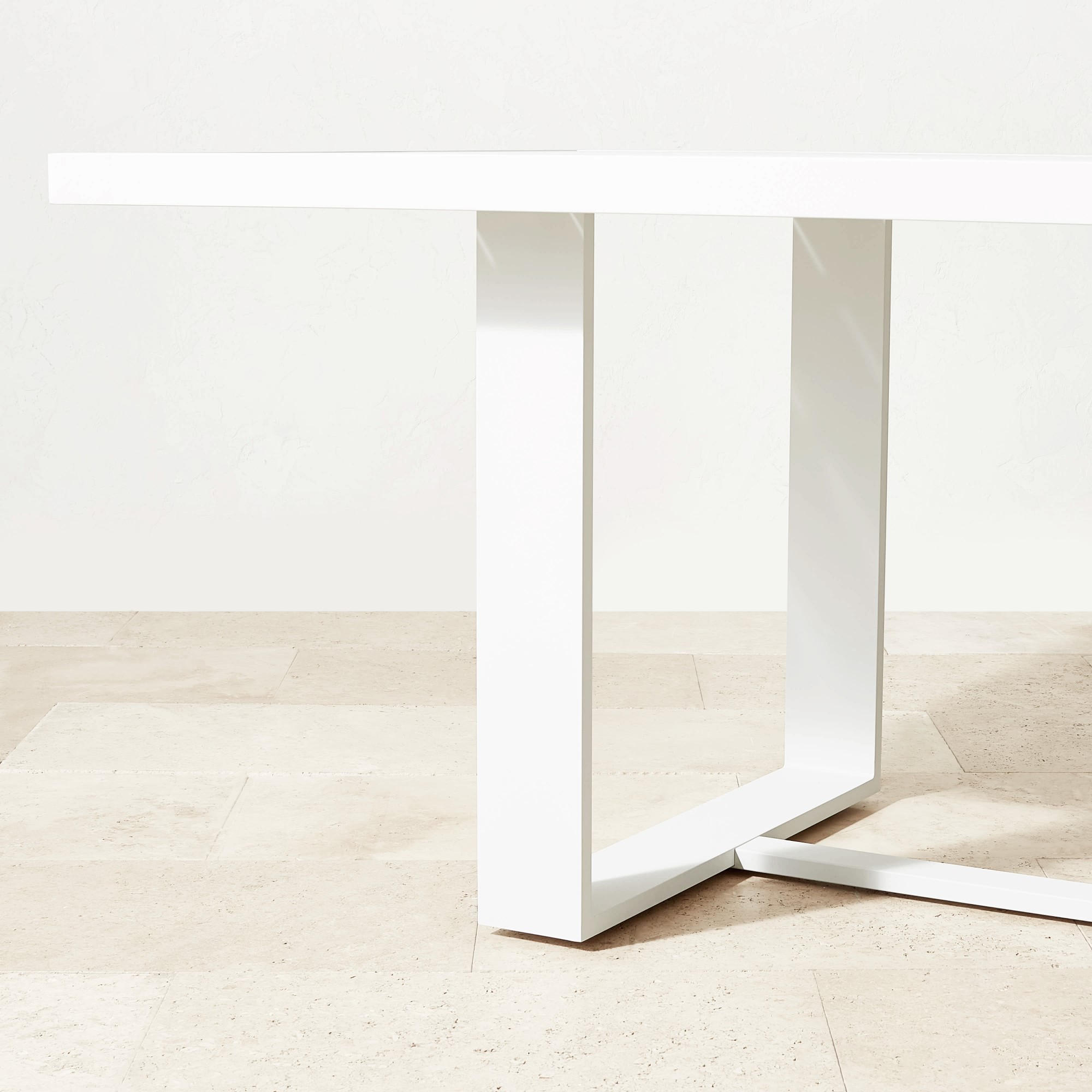 Santa Barbara White Metal Dining Table & Dining Chairs (84