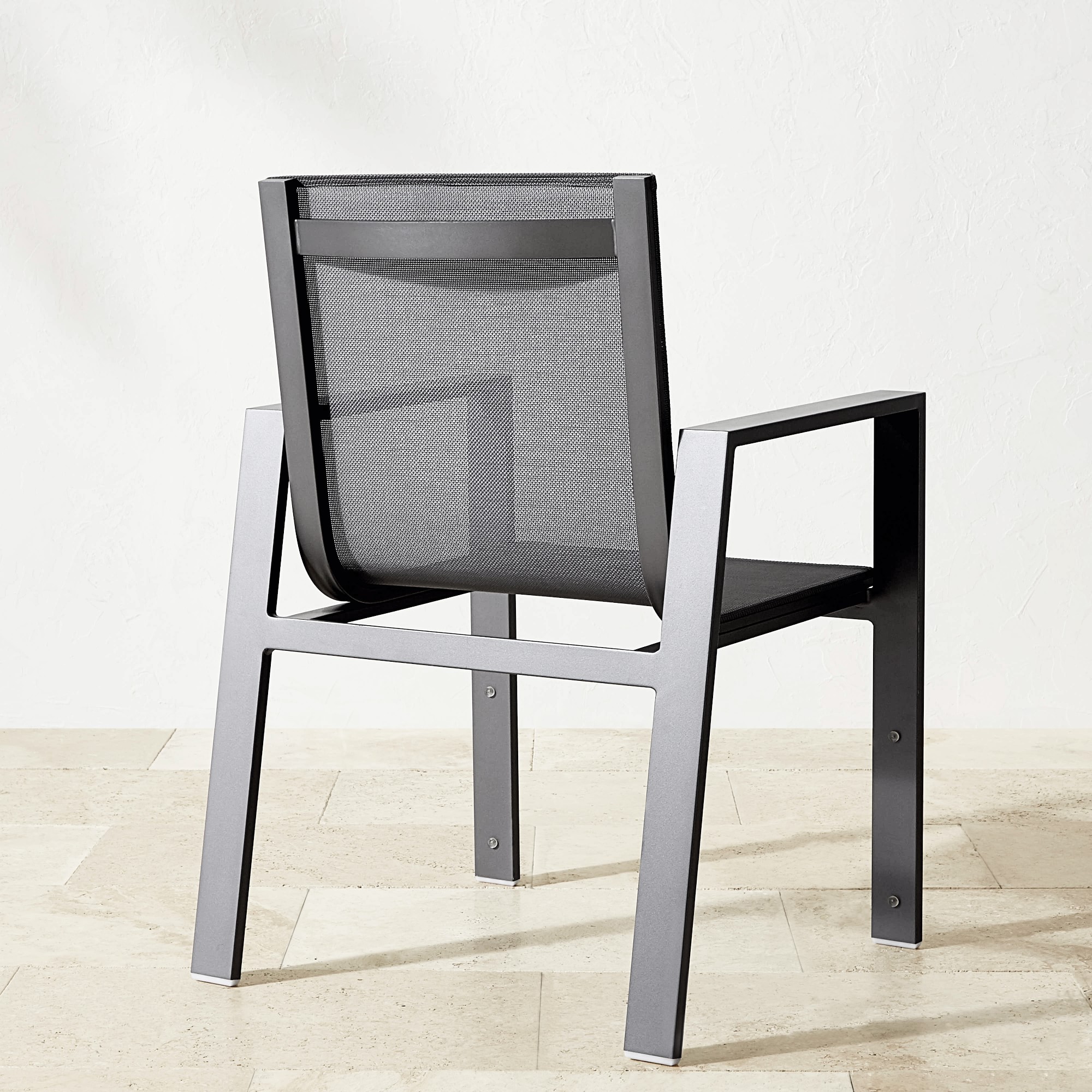 Santa Barbara Slate Outdoor Metal Dining Table & Dining Chairs (84