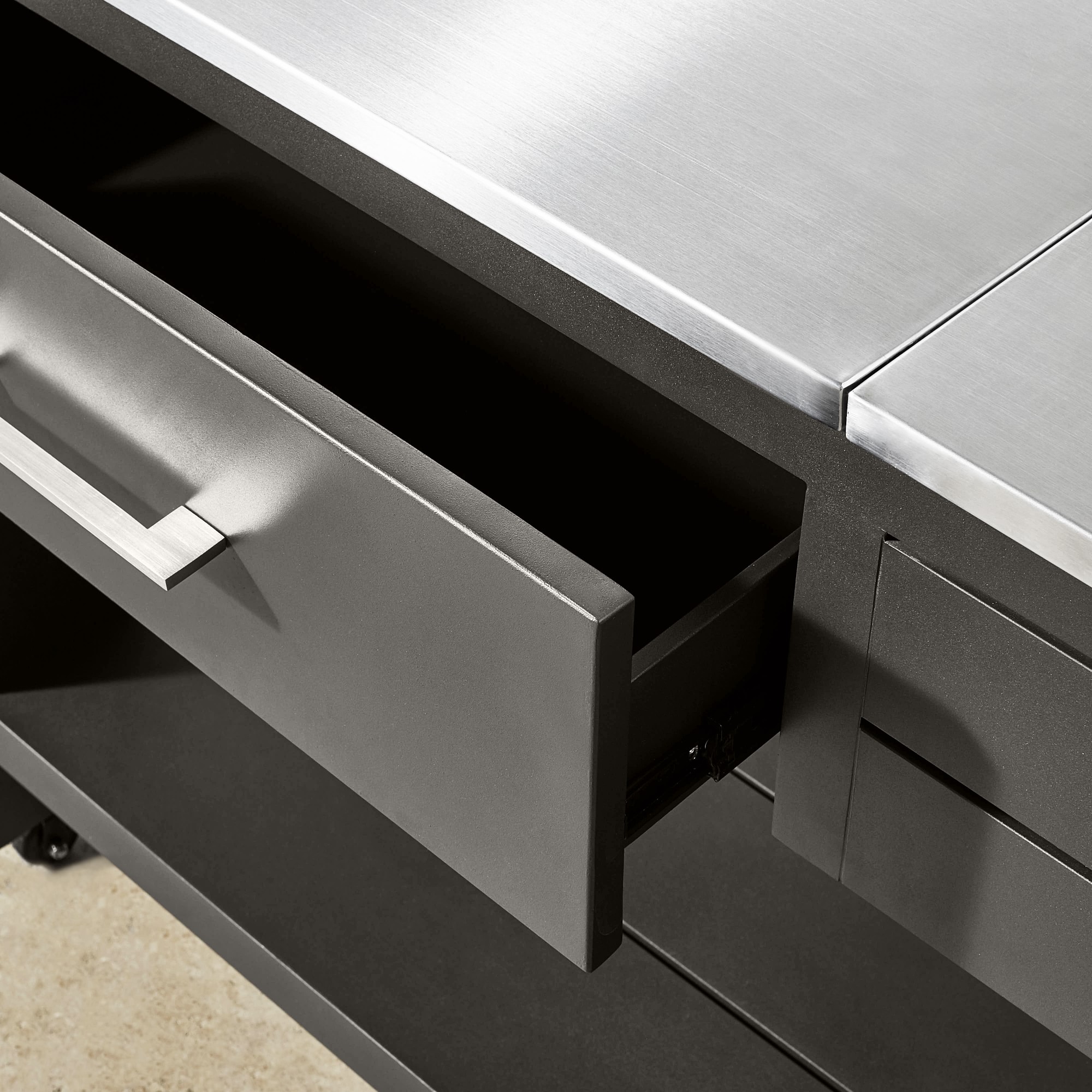 Larnaca Outdoor Slate Grey Metal Prep Table (58