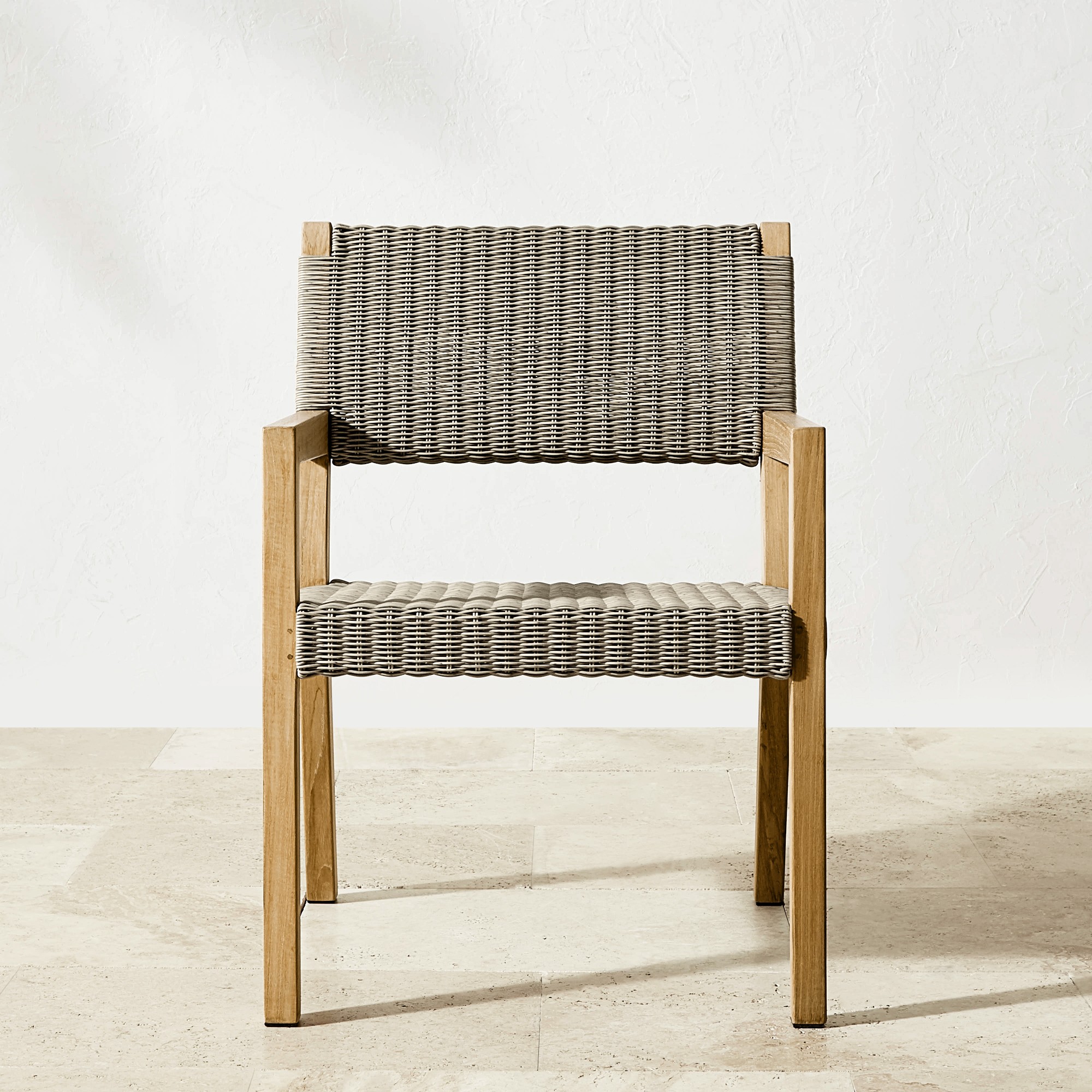 Larnaca Outdoor Natural Teak x All-Weather Weave Dining Armchair