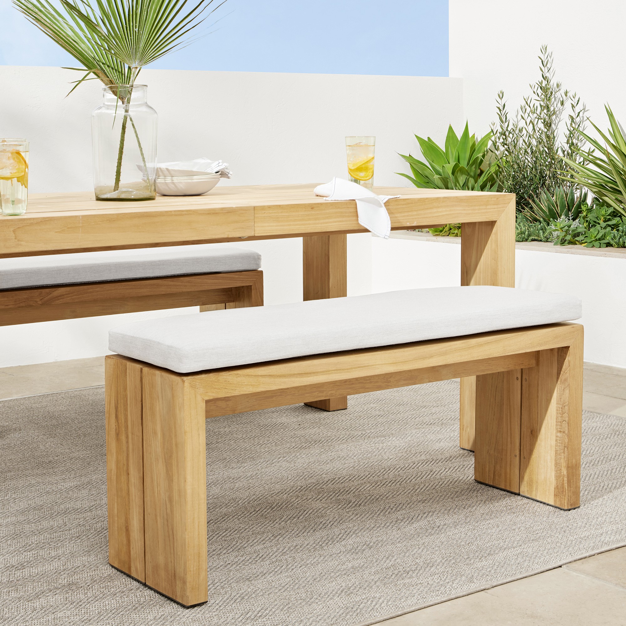 Larnaca Outdoor Teak Dining Bench (46