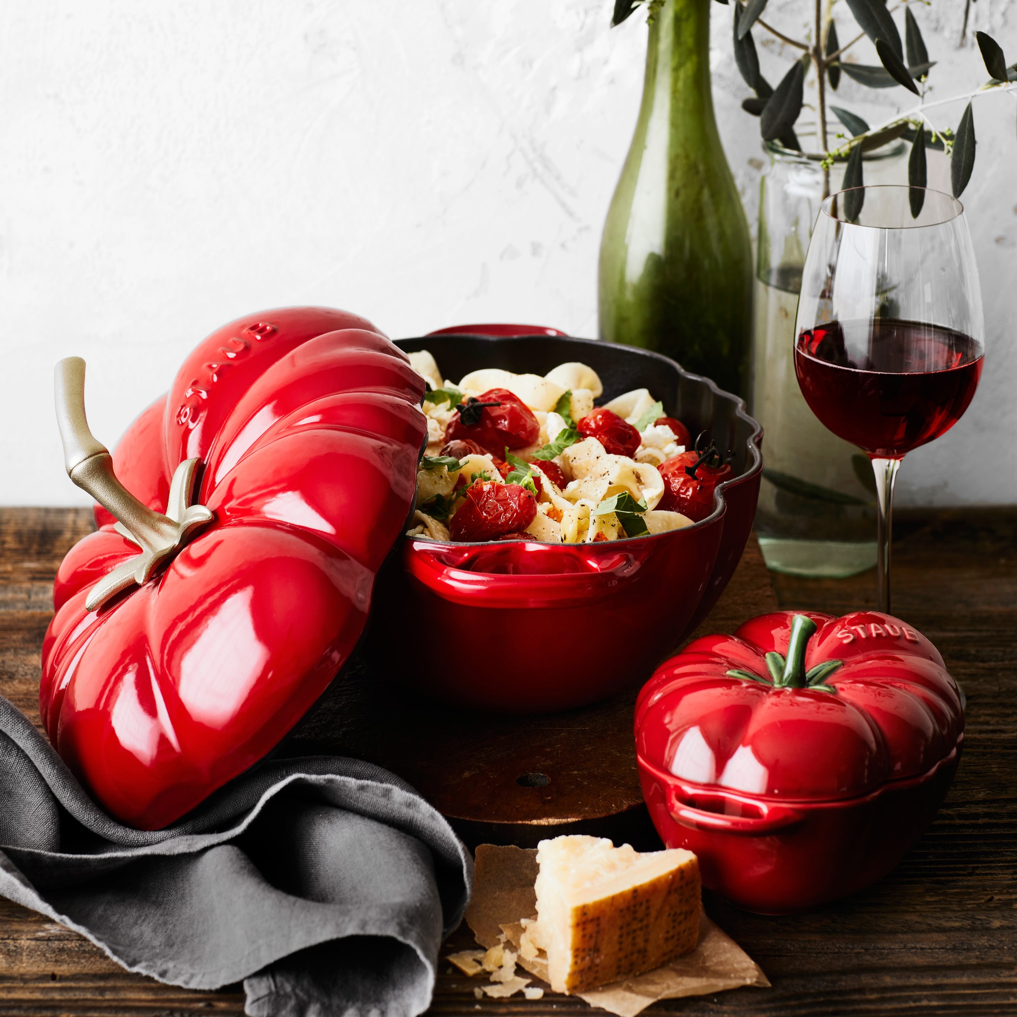Staub Enameled Cast Iron Tomato Cocotte, 3-Qt.