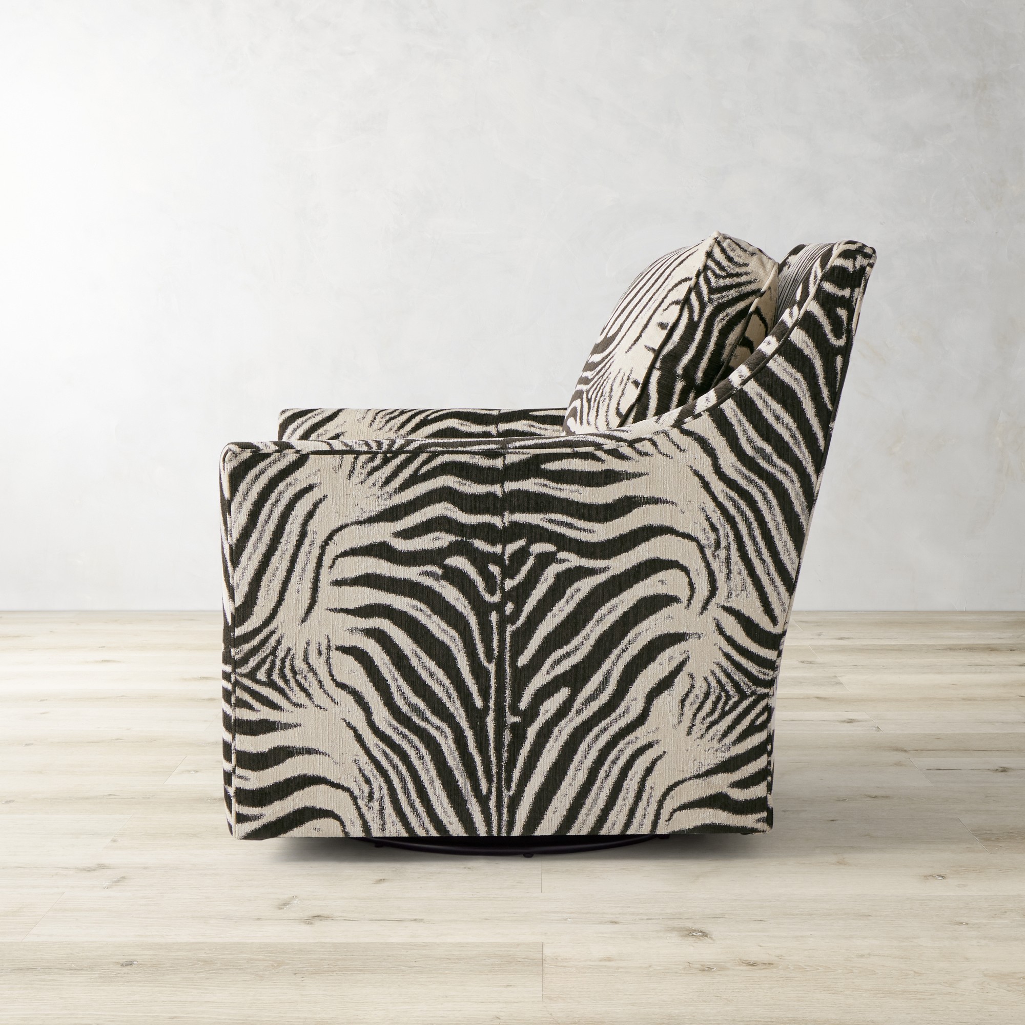 Zebra Upholstered Swivel Chair