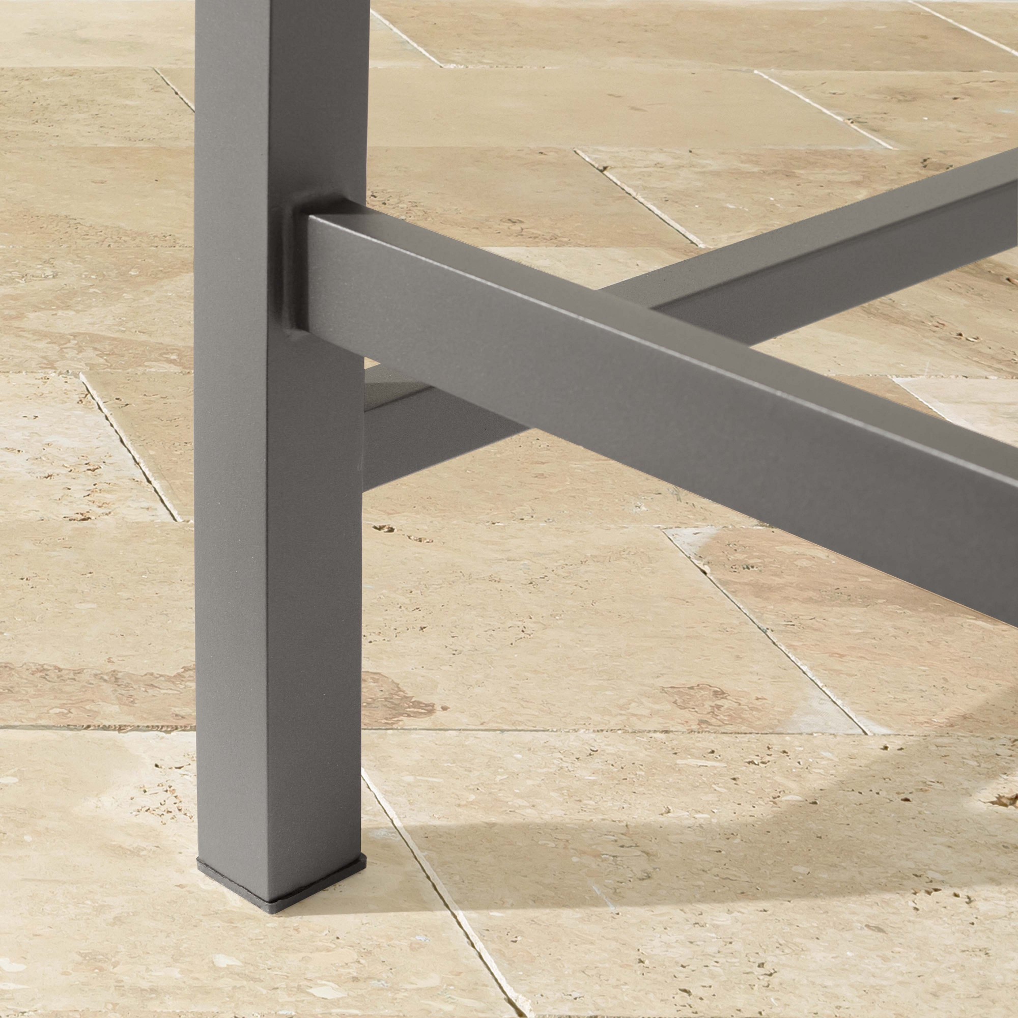 Larnaca Slate Grey Metal x All-Weather Weave Bar Stool