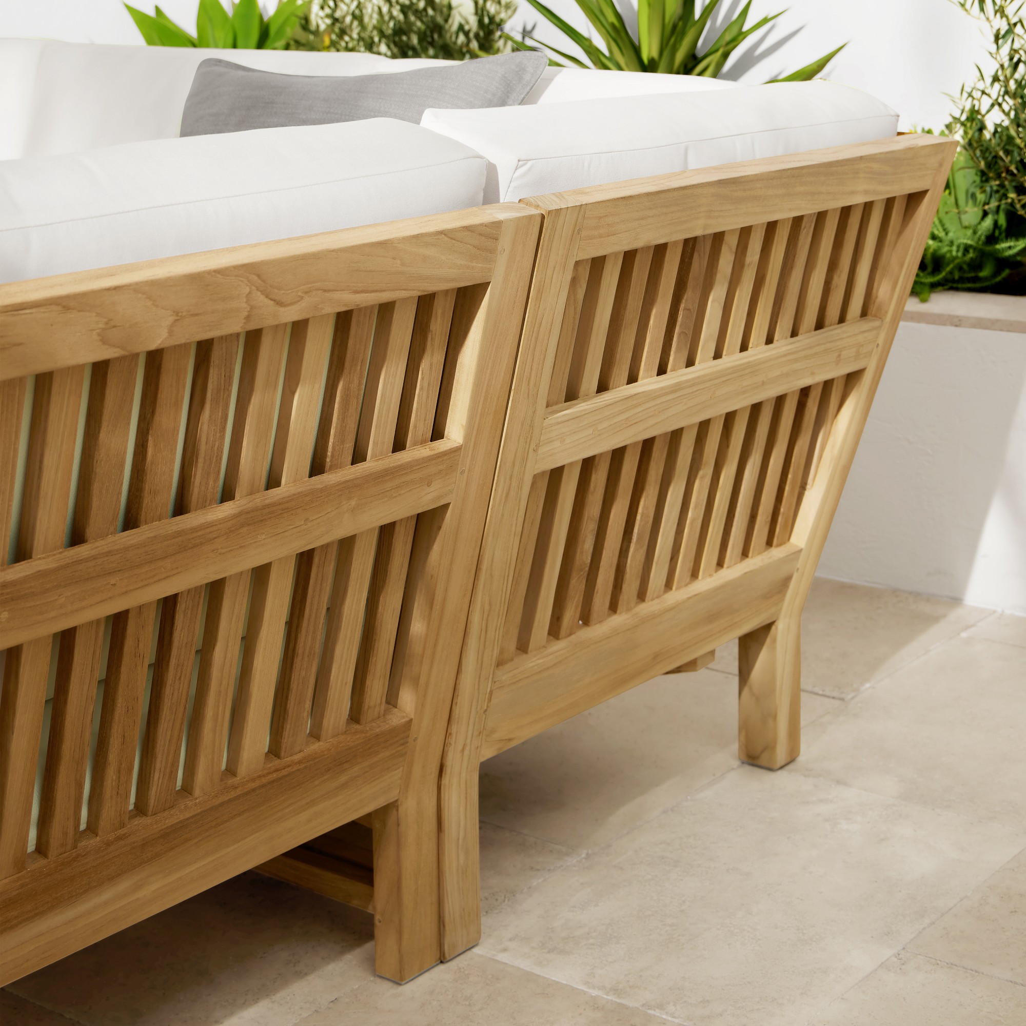 Larnaca Outdoor Natural Teak Customizable Sectional (62