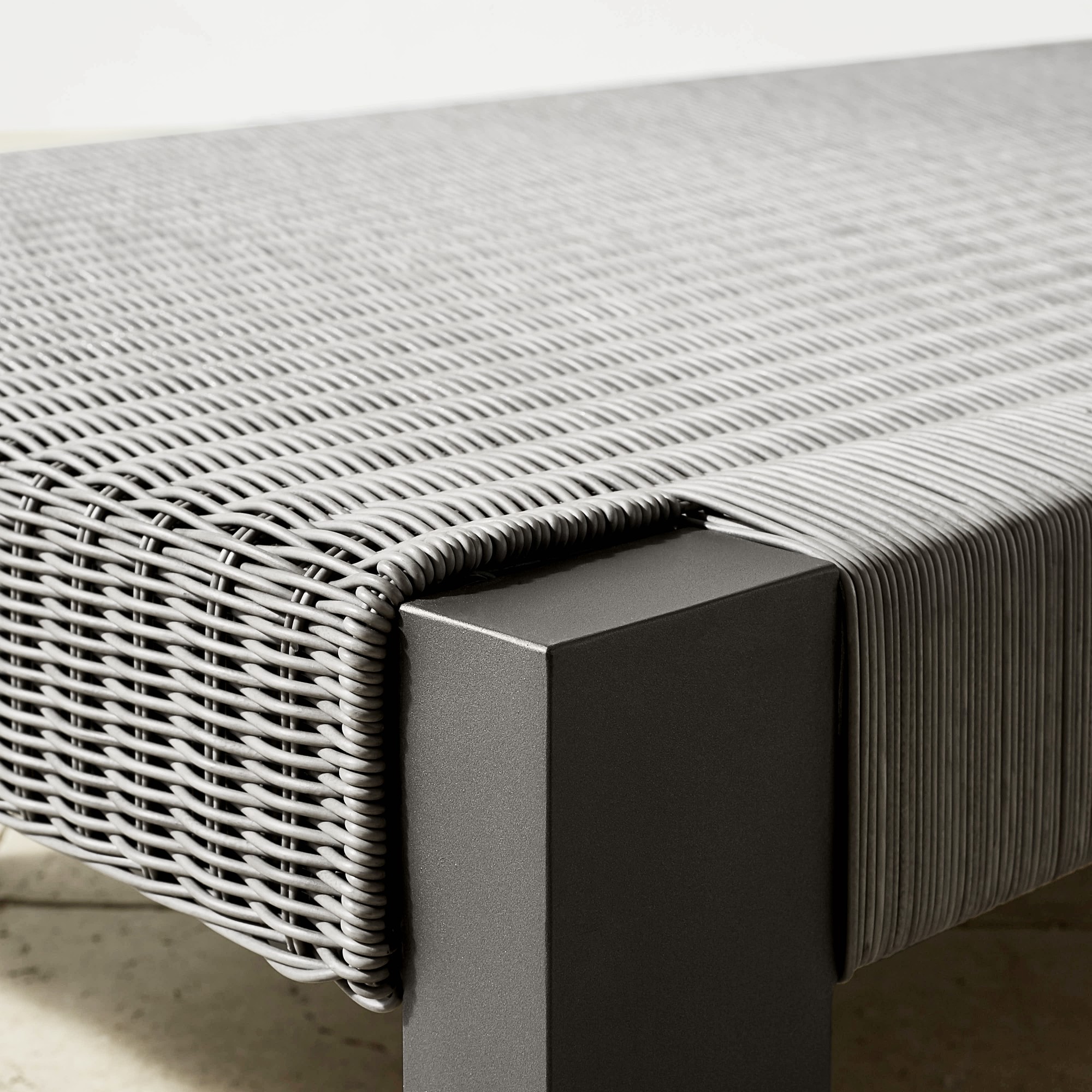 Larnaca Outdoor Slate Grey Metal x All-Weather Weave Chaise