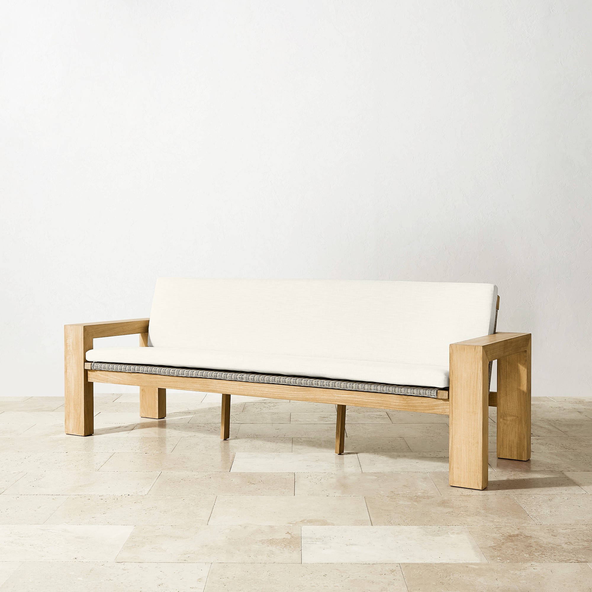 Larnaca Outdoor Teak x All-Weather Weave Sofa (68