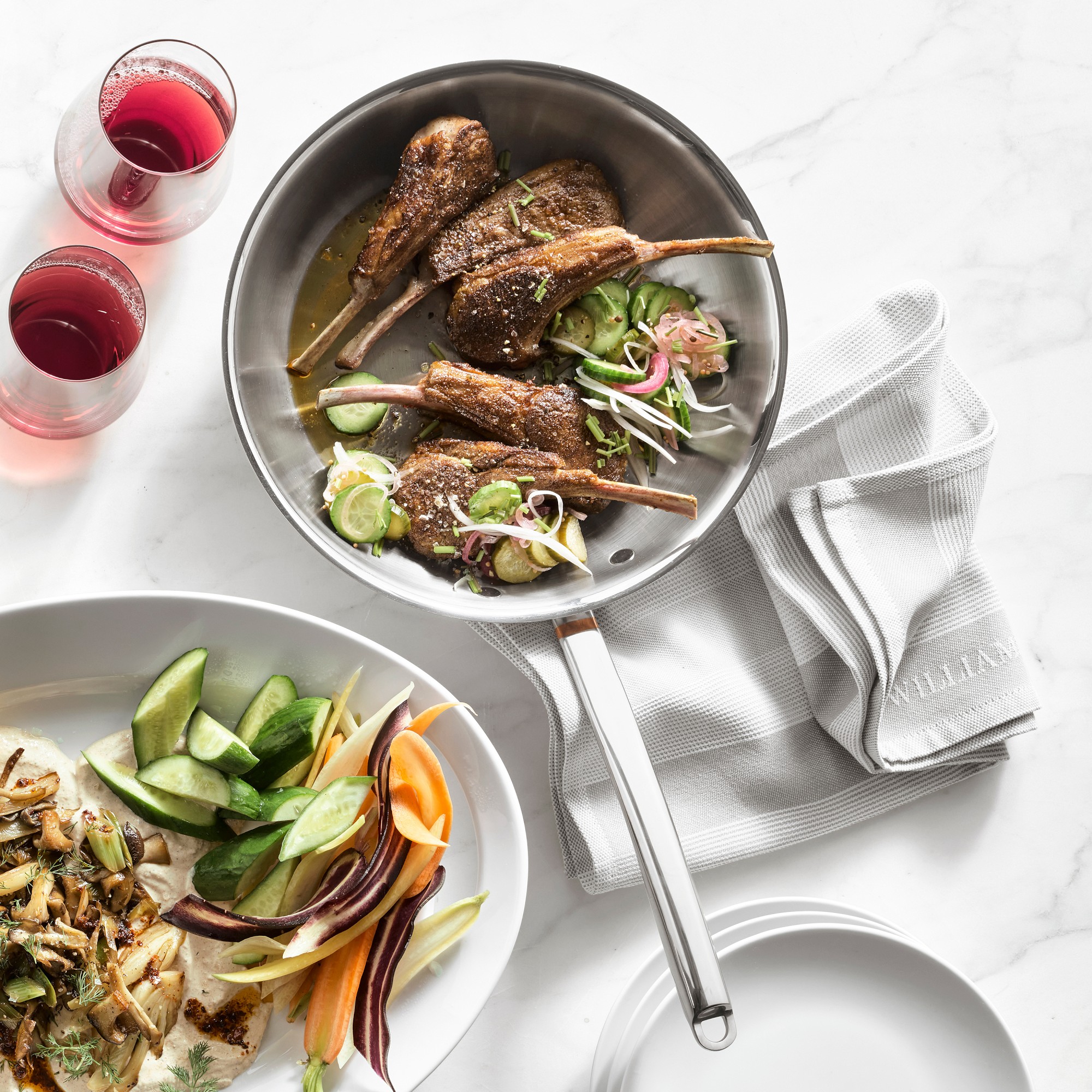 Williams Sonoma Signature Thermo-Clad™ Copper Pro 5-Piece Cookware Set