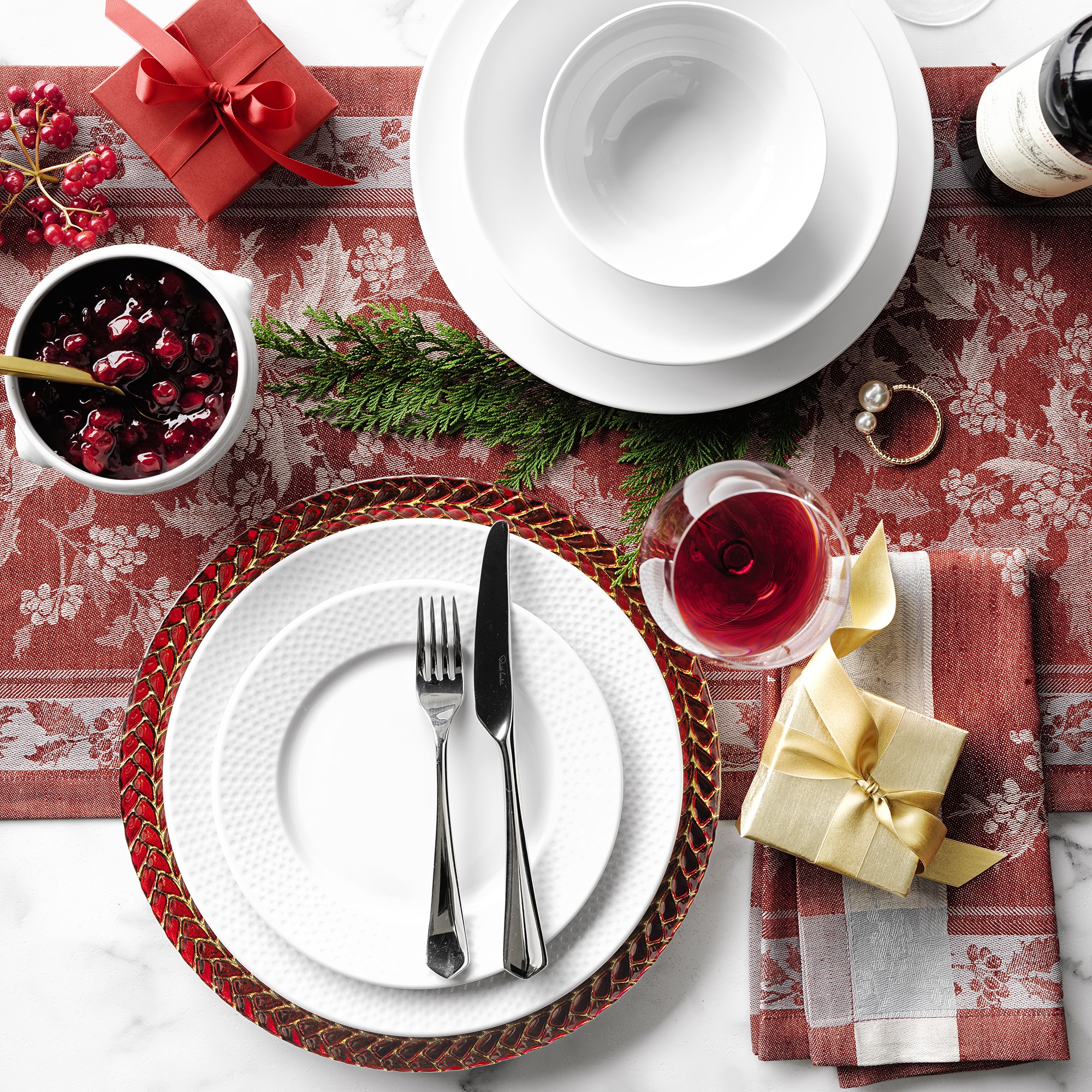 Pillivuyt Perle Porcelain Dinner Plates, Set of 4