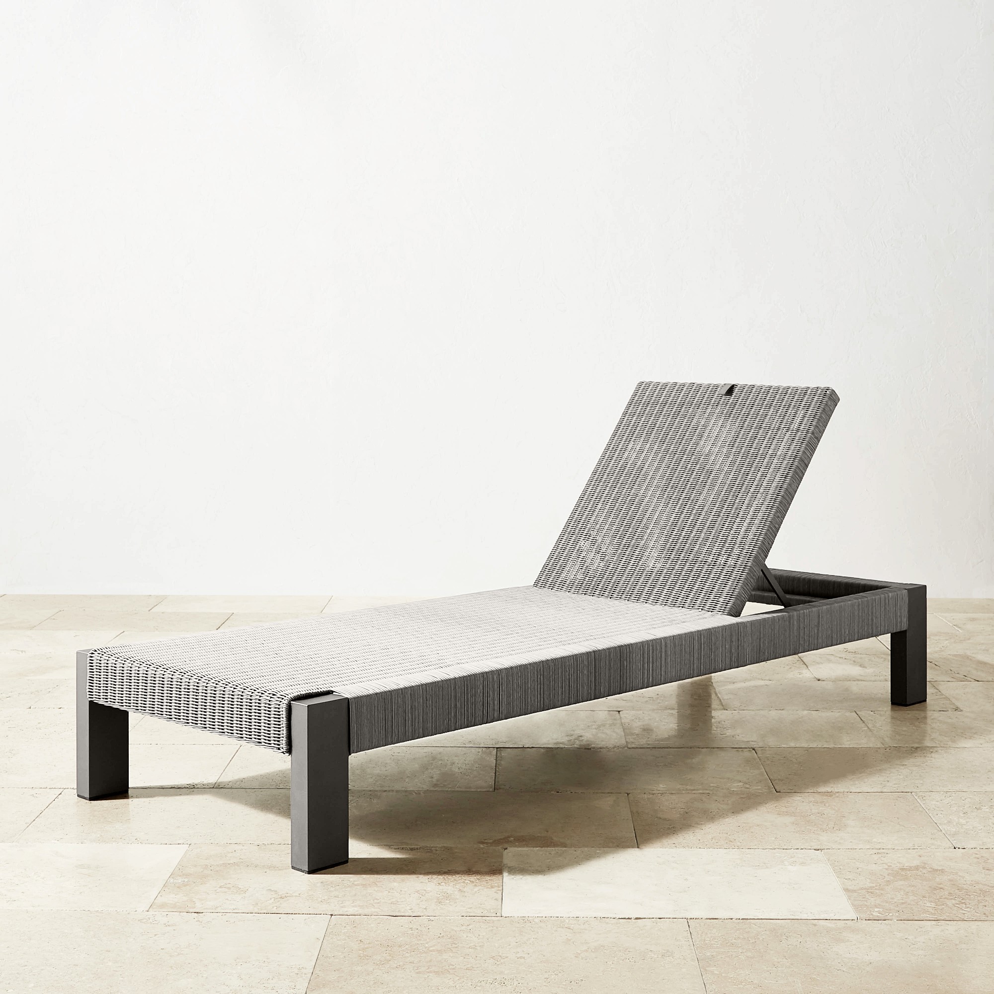 Larnaca Outdoor Slate Grey Metal x All-Weather Weave Chaise