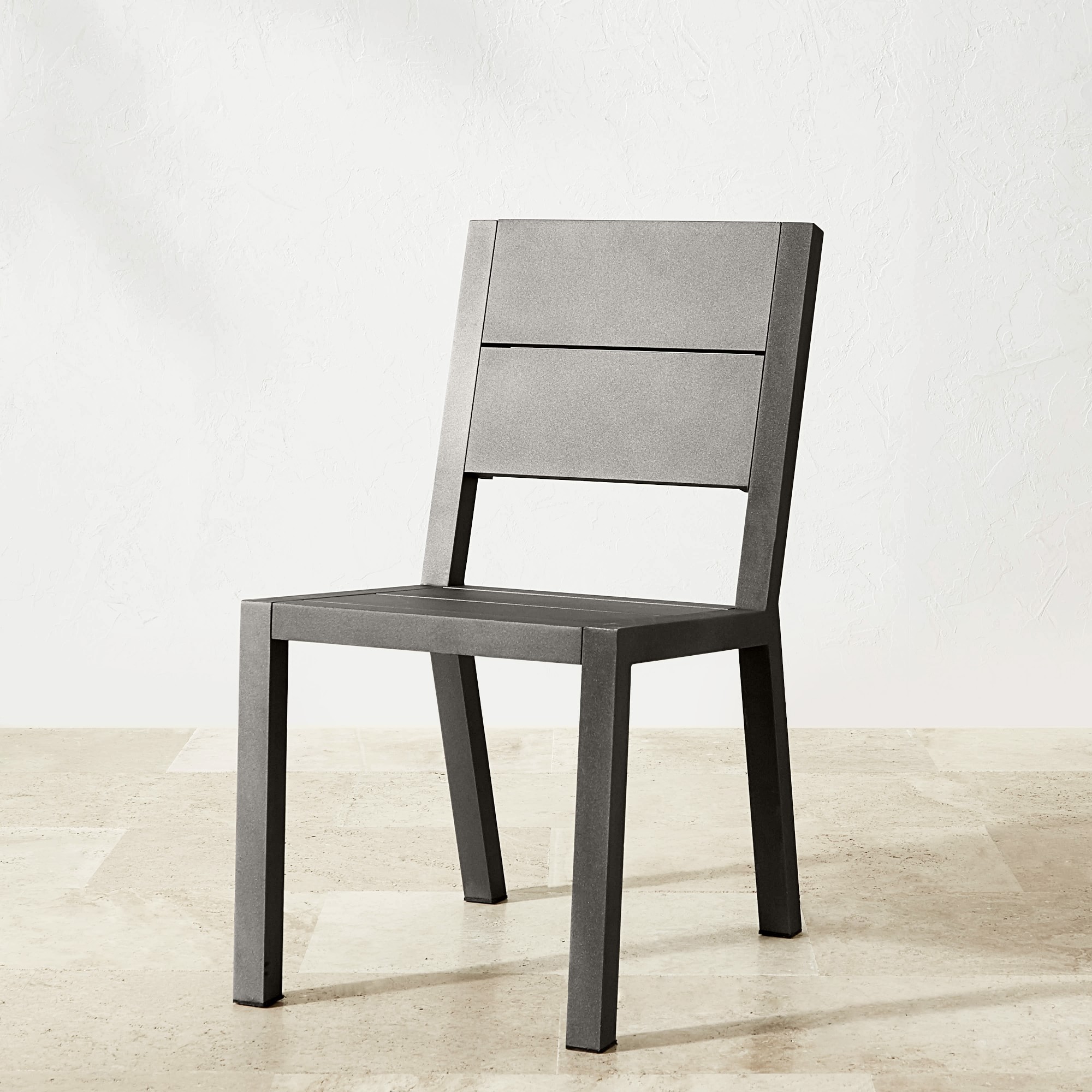 Larnaca Slate Grey Metal Dining Table & Dining Chairs (94