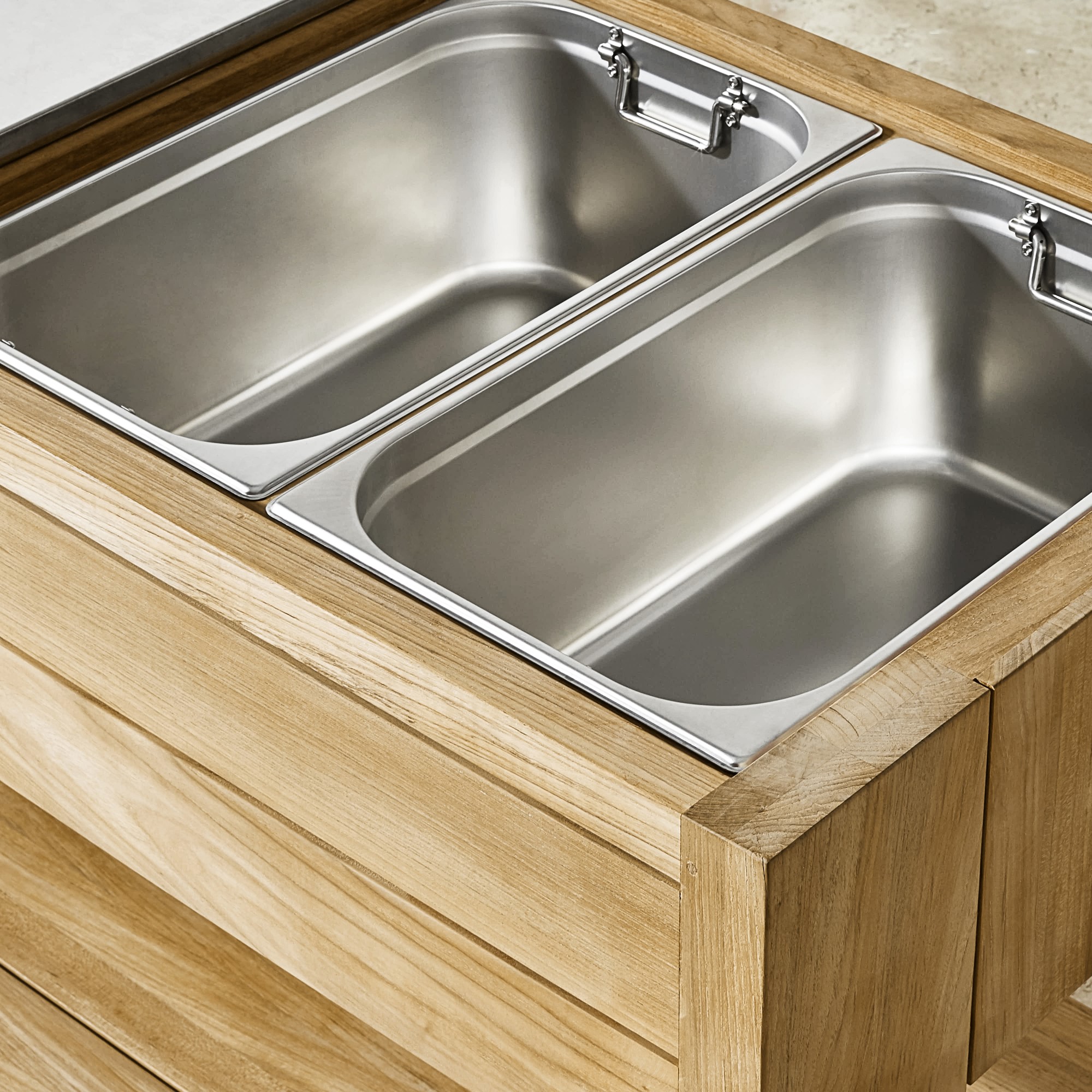 Larnaca Outdoor Teak Prep Table (58