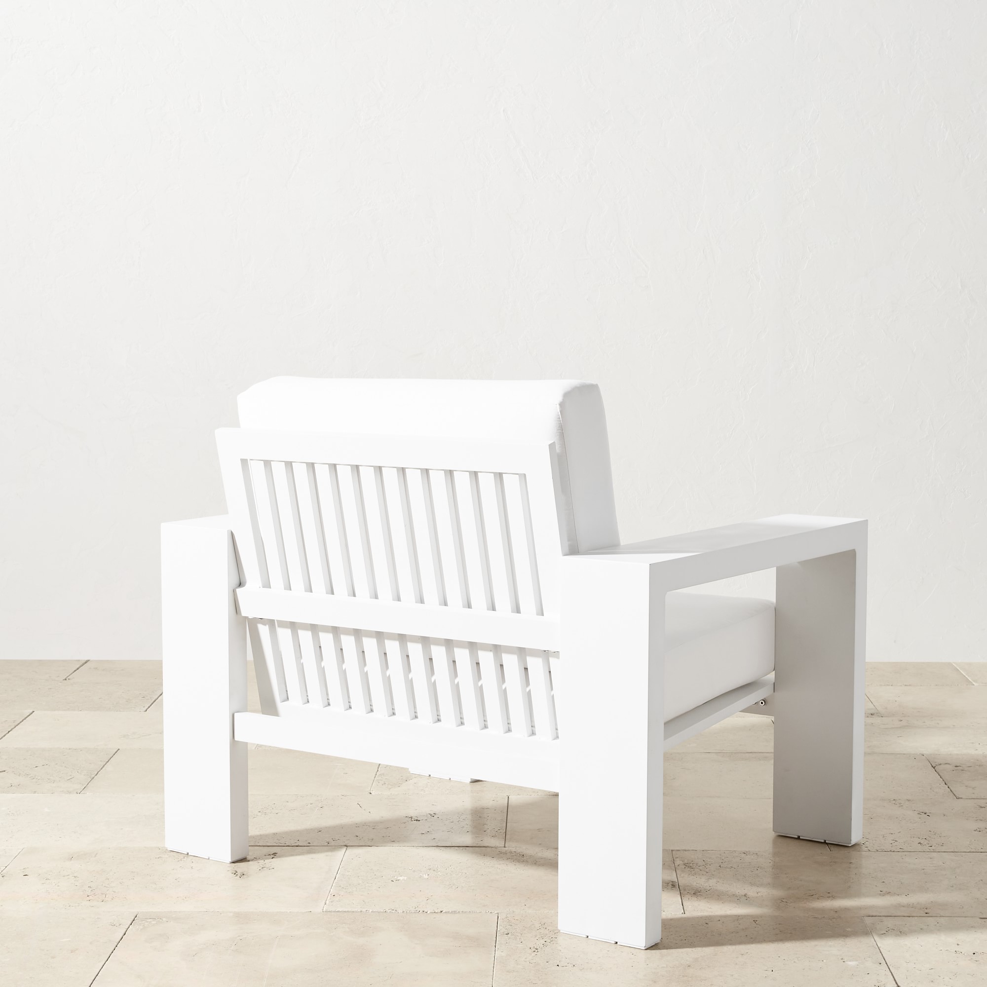 Larnaca Outdoor White Metal Club Chair