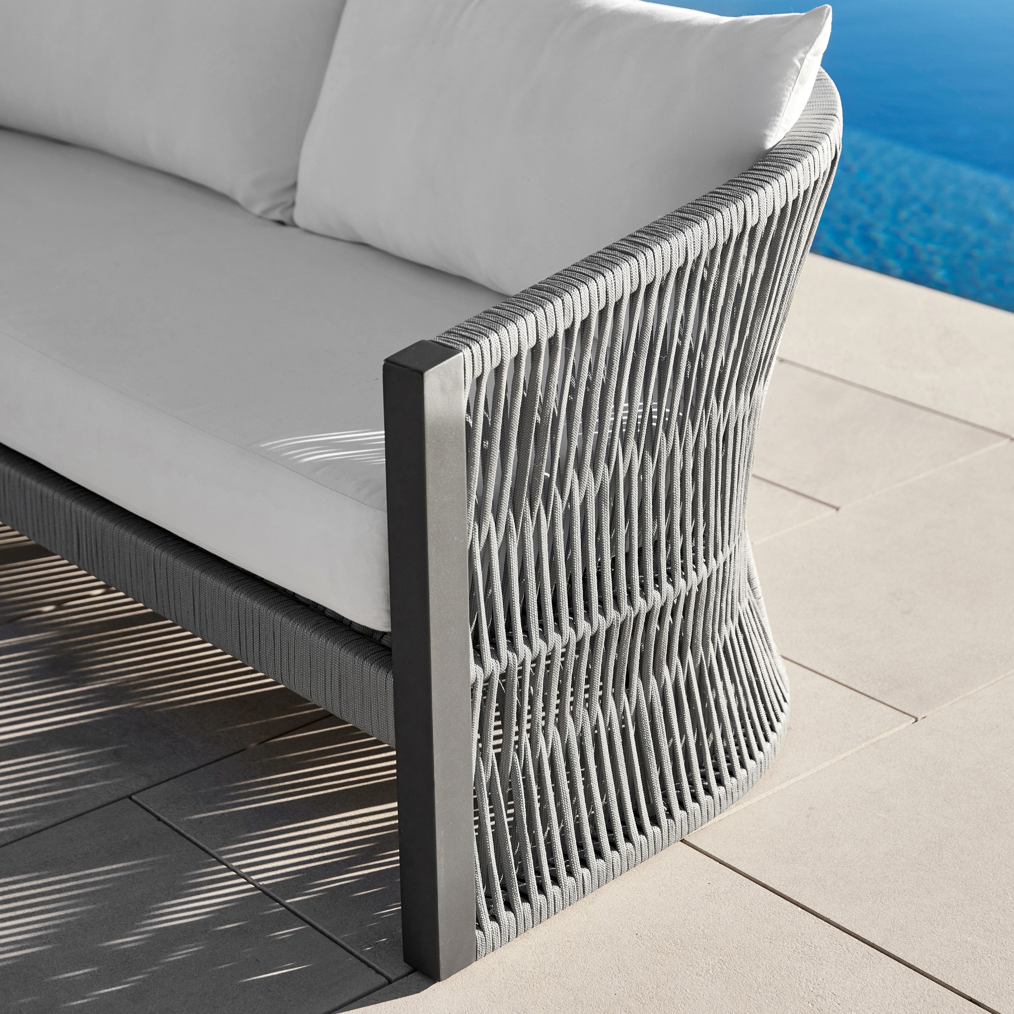 Pasadena Outdoor Metal and Rope Sofa (76
