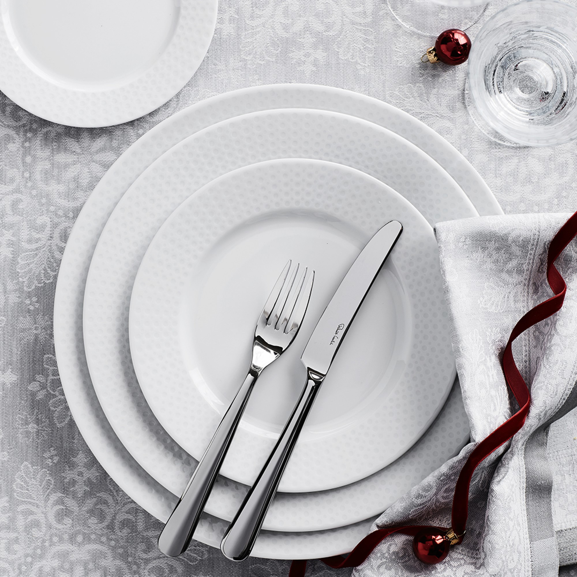 Pillivuyt Perle Porcelain Dinner Plates, Set of 4