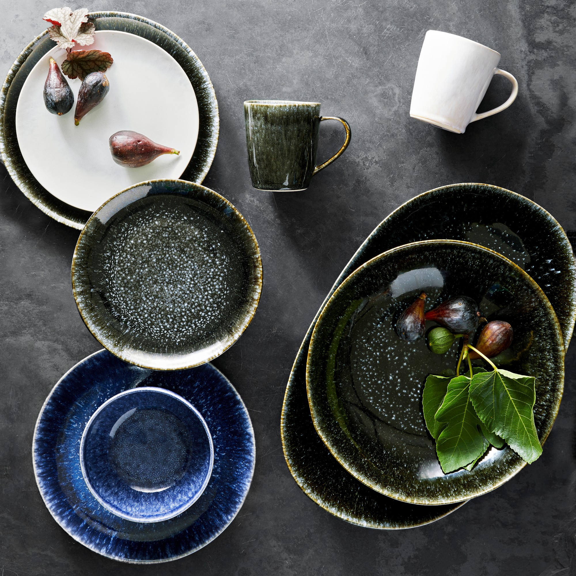 Cyprus Reactive Glaze Pasta Bowl Set with Serving Bowl