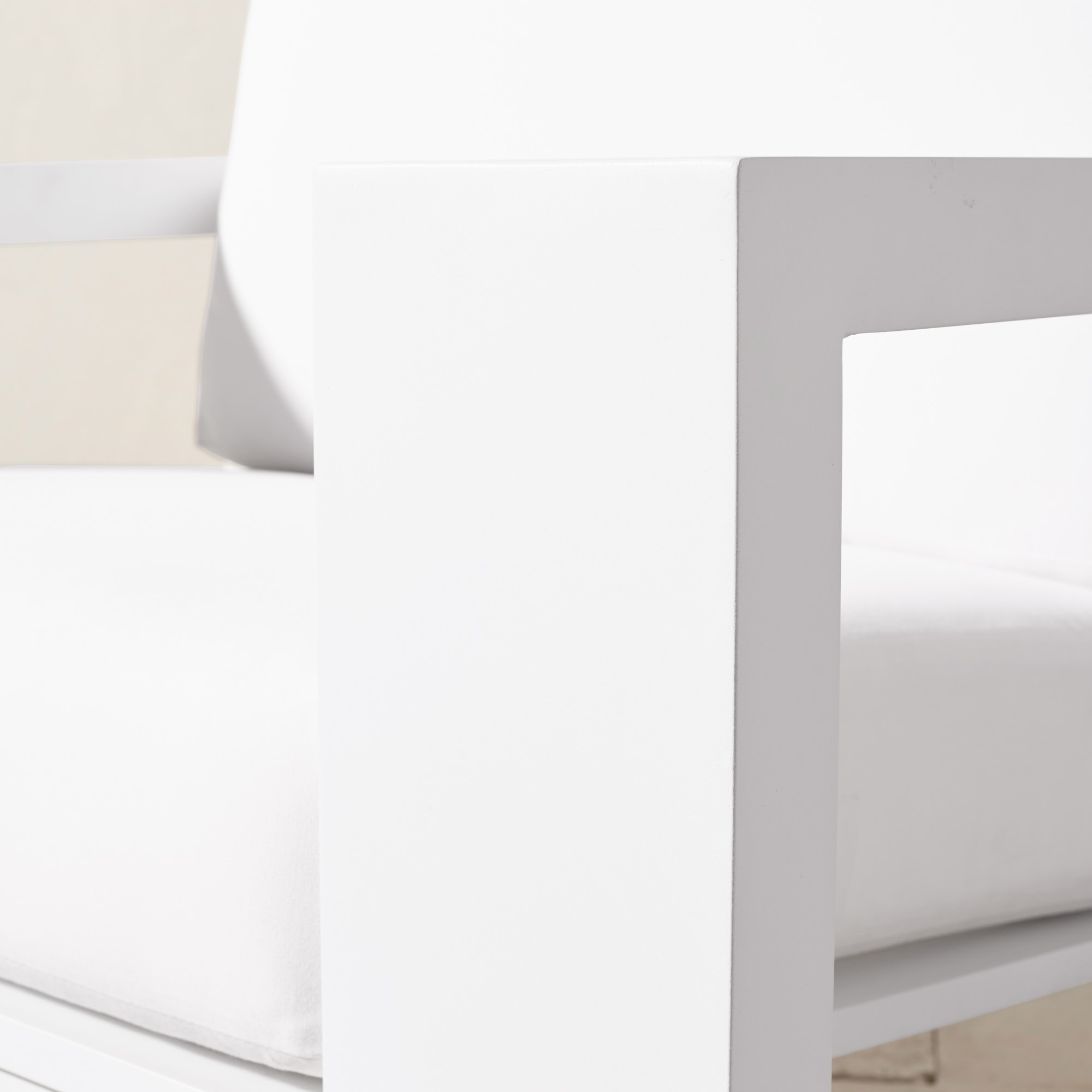 Larnaca Outdoor White Metal Club Chair