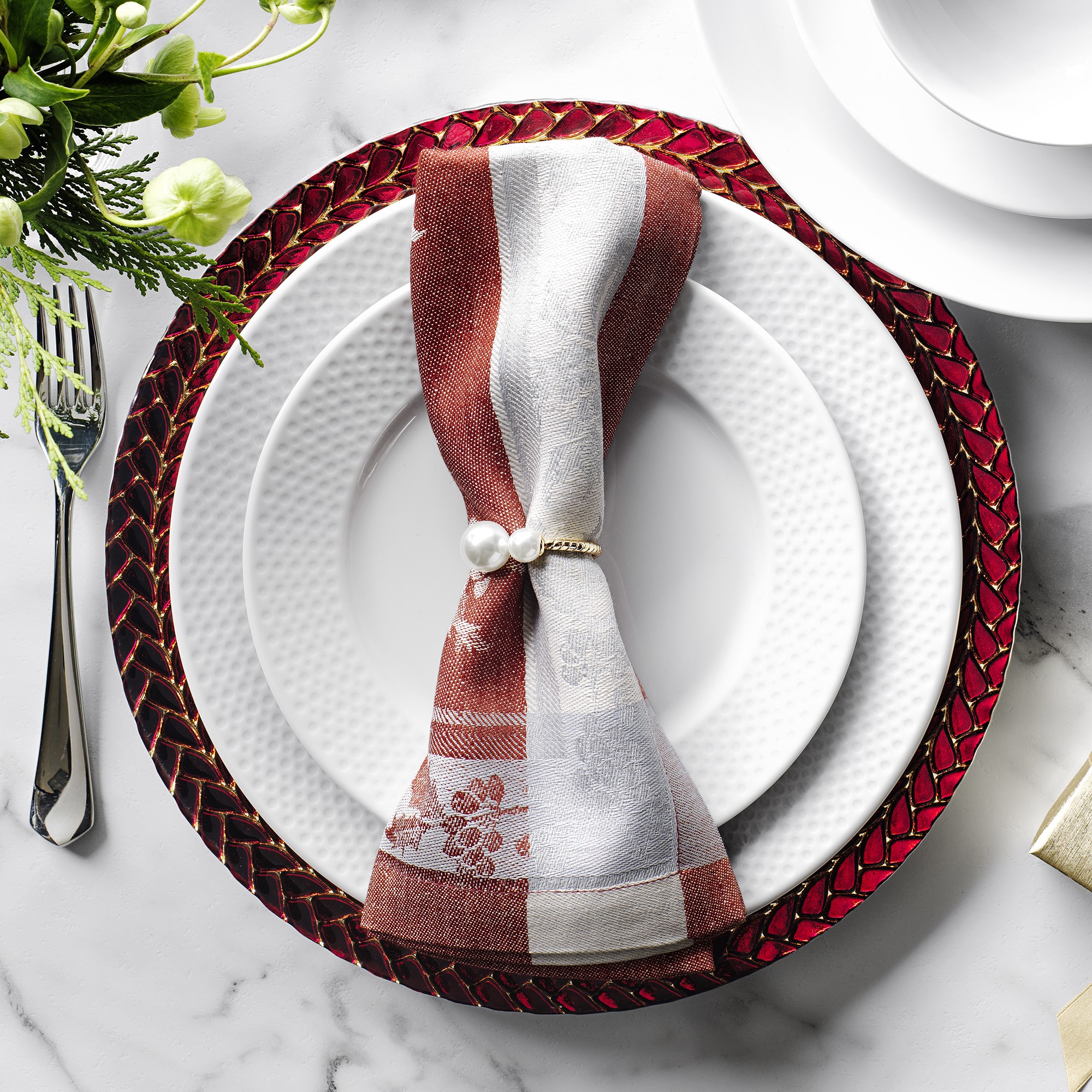 Pillivuyt Perle Porcelain Dinner Plates, Set of 4