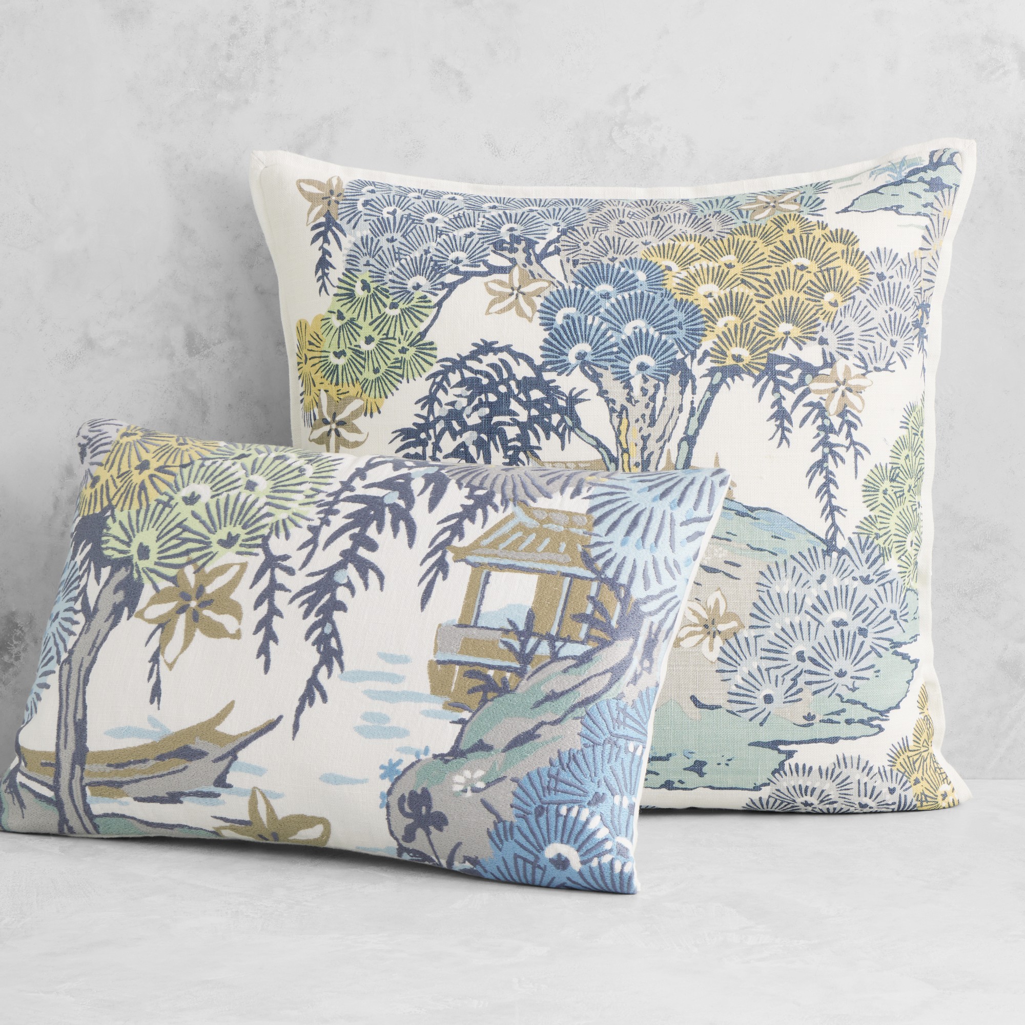Scalamandré Sea Of Trees Embroidered Pillow Cover