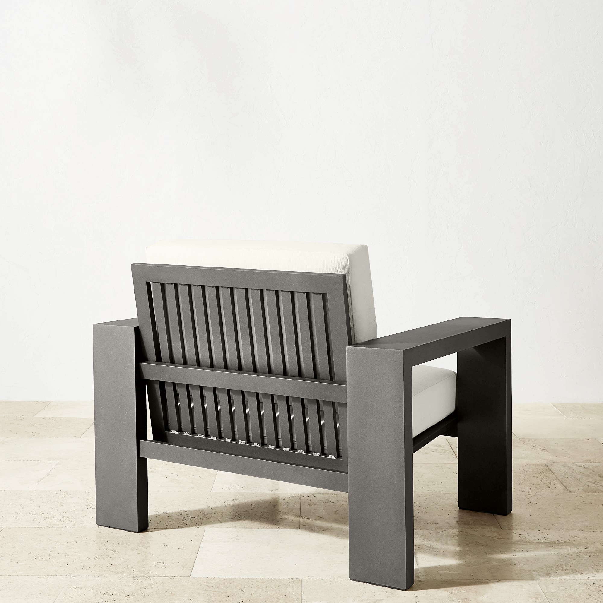 Larnaca Outdoor Slate Grey Metal Club Chair