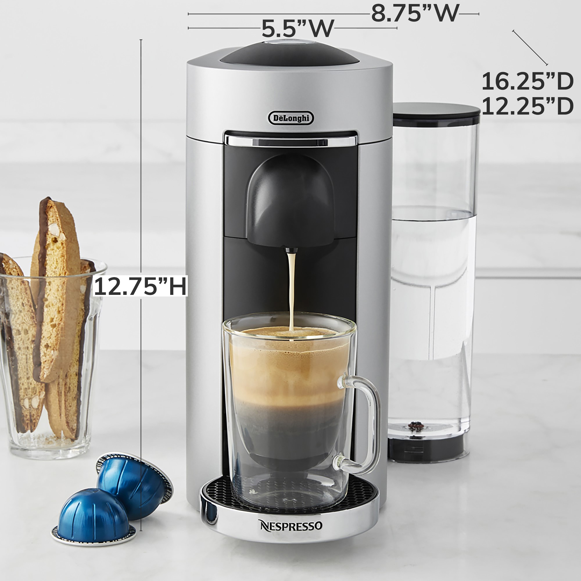 Nespresso VertuoPlus Deluxe Coffee Maker & Espresso Machine By De'Longhi