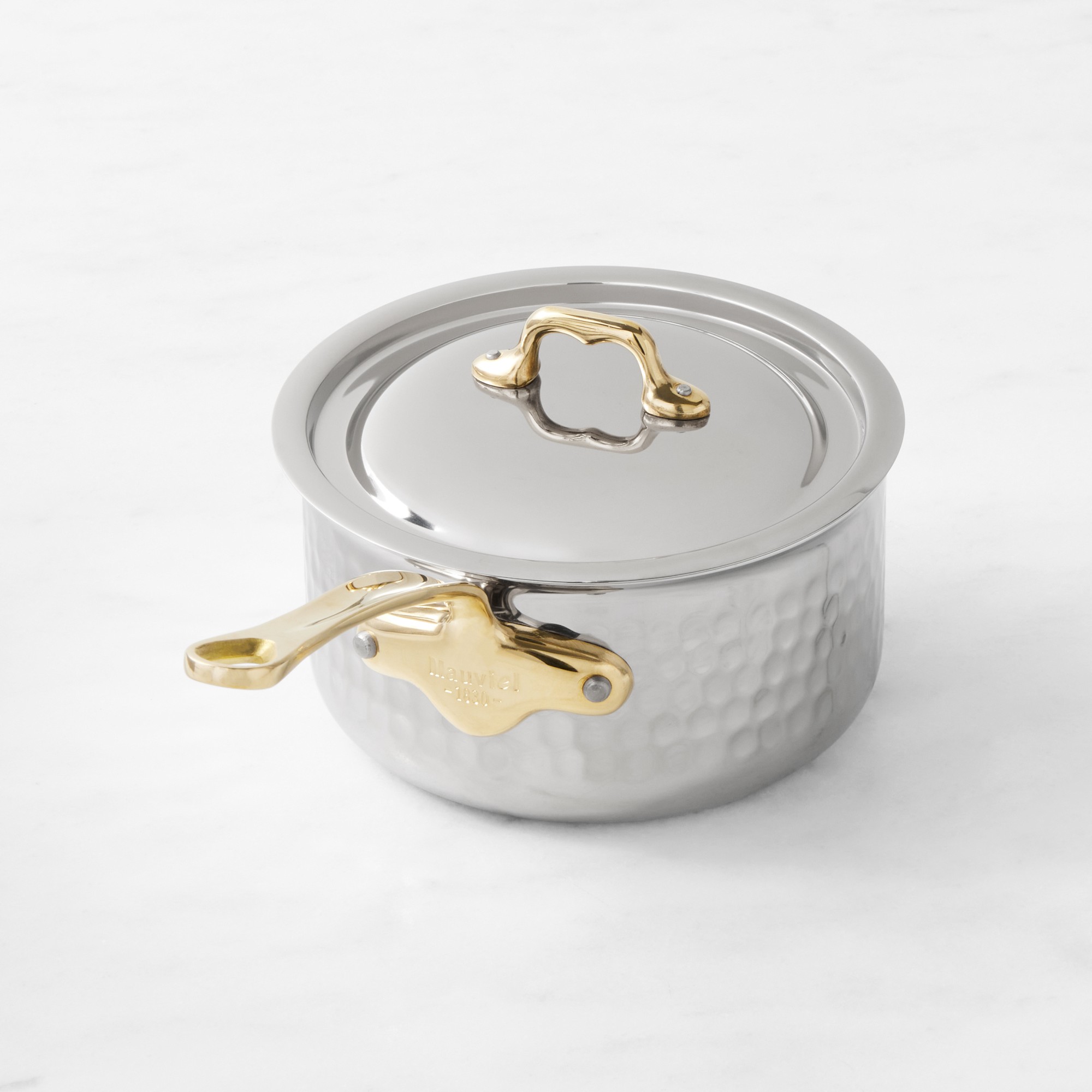 Mauviel M'Elite B Hammered Stainless-Steel Saucepan
