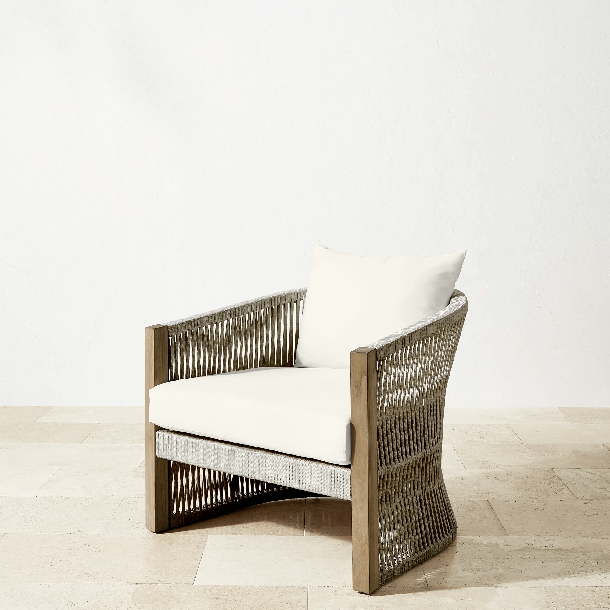 Pasadena Outdoor Teak and Rope Club Chair